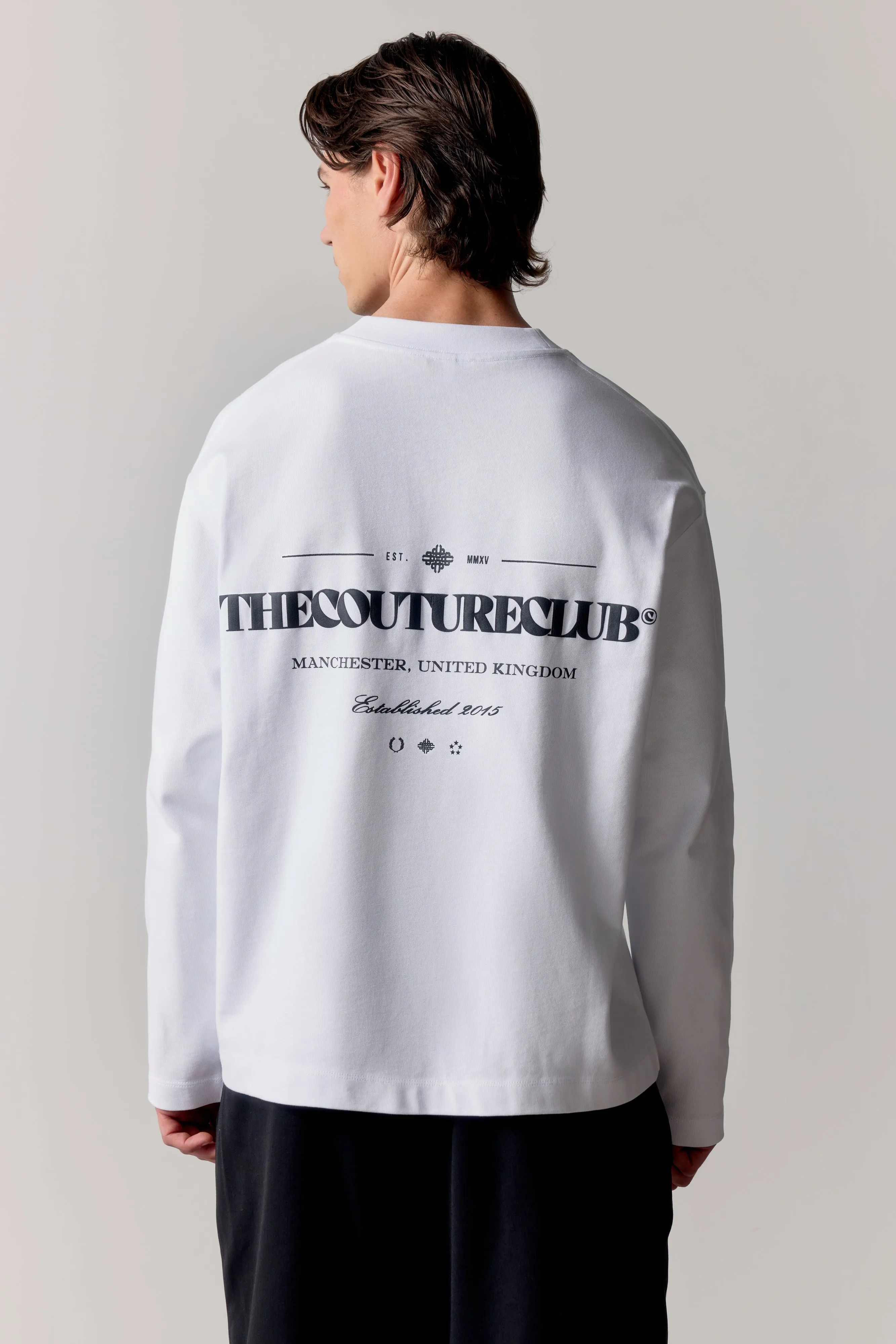 COPYRIGHT LONG SLEEVE T-SHIRT - BLACK WHITE sold by The Couture Club product image thumbnail 3