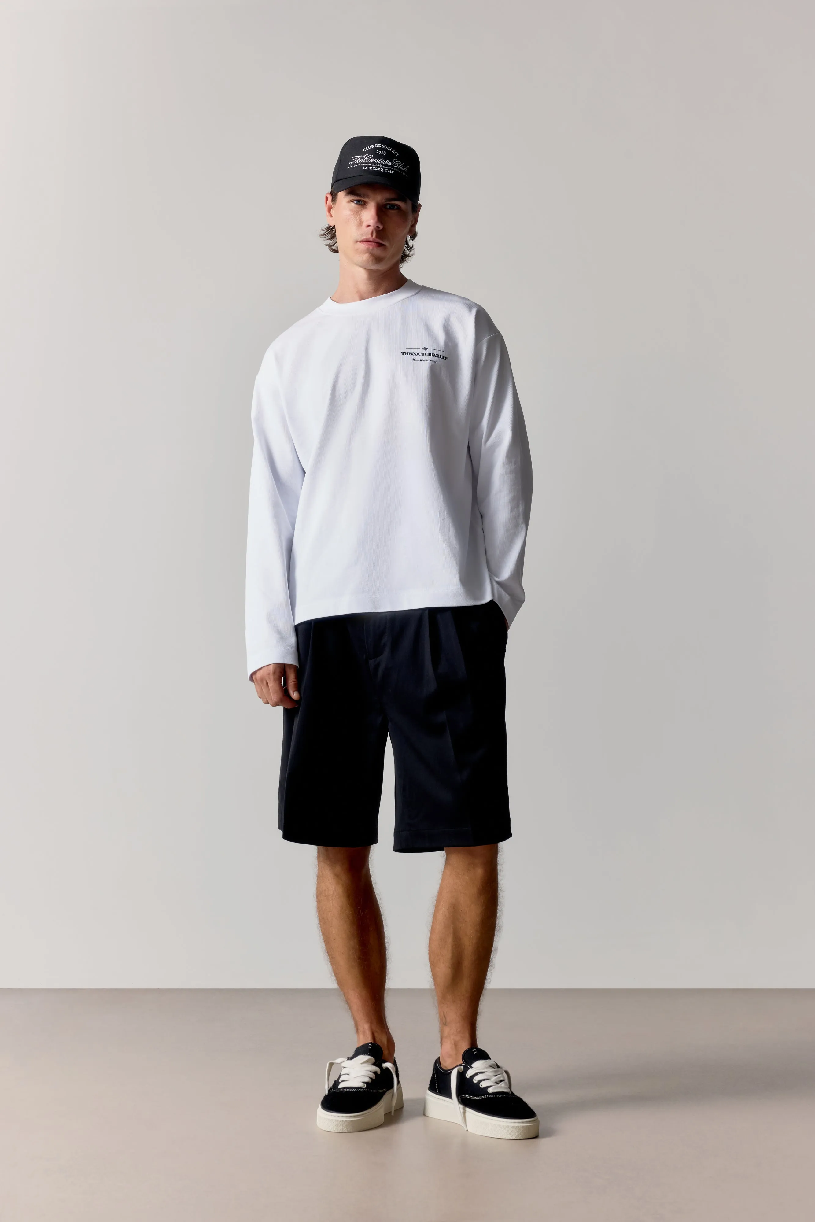 COPYRIGHT LONG SLEEVE T-SHIRT - BLACK WHITE sold by The Couture Club product image thumbnail 4