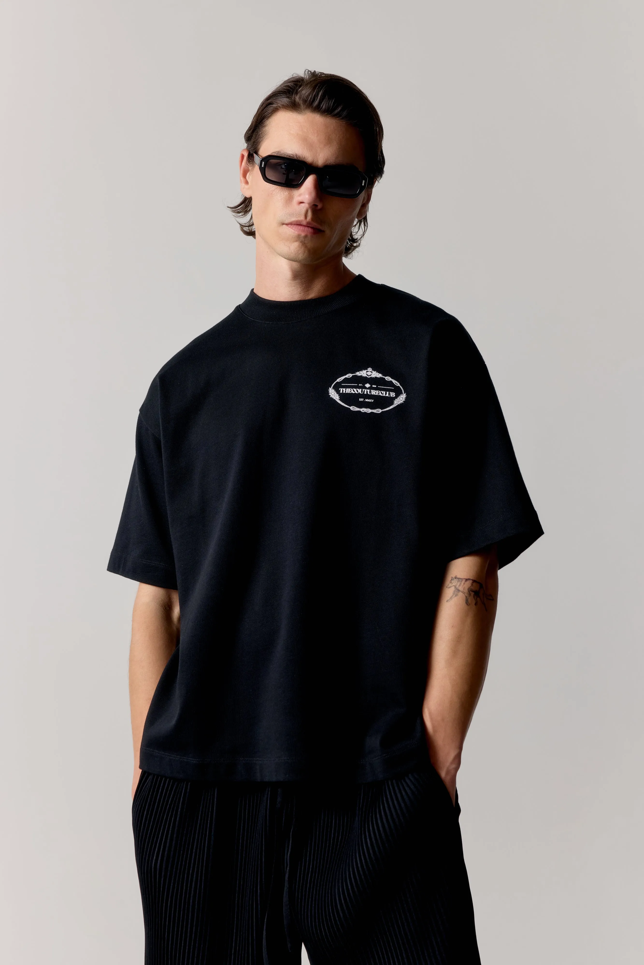 COPYRIGHT CREST GRAPHIC T-SHIRT - BLACK sold by The Couture Club product image thumbnail 2