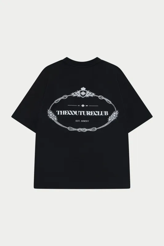 COPYRIGHT CREST GRAPHIC T-SHIRT - BLACK made by The Couture Club