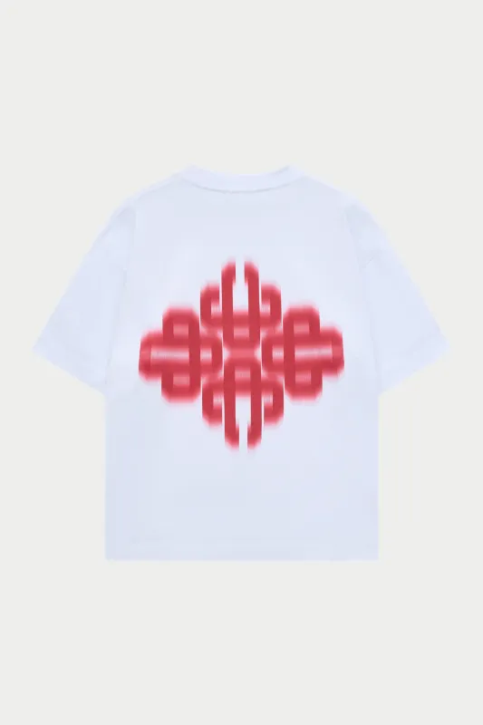 MOTION BLURRED EMBLEM T-SHIRT - RED made by The Couture Club