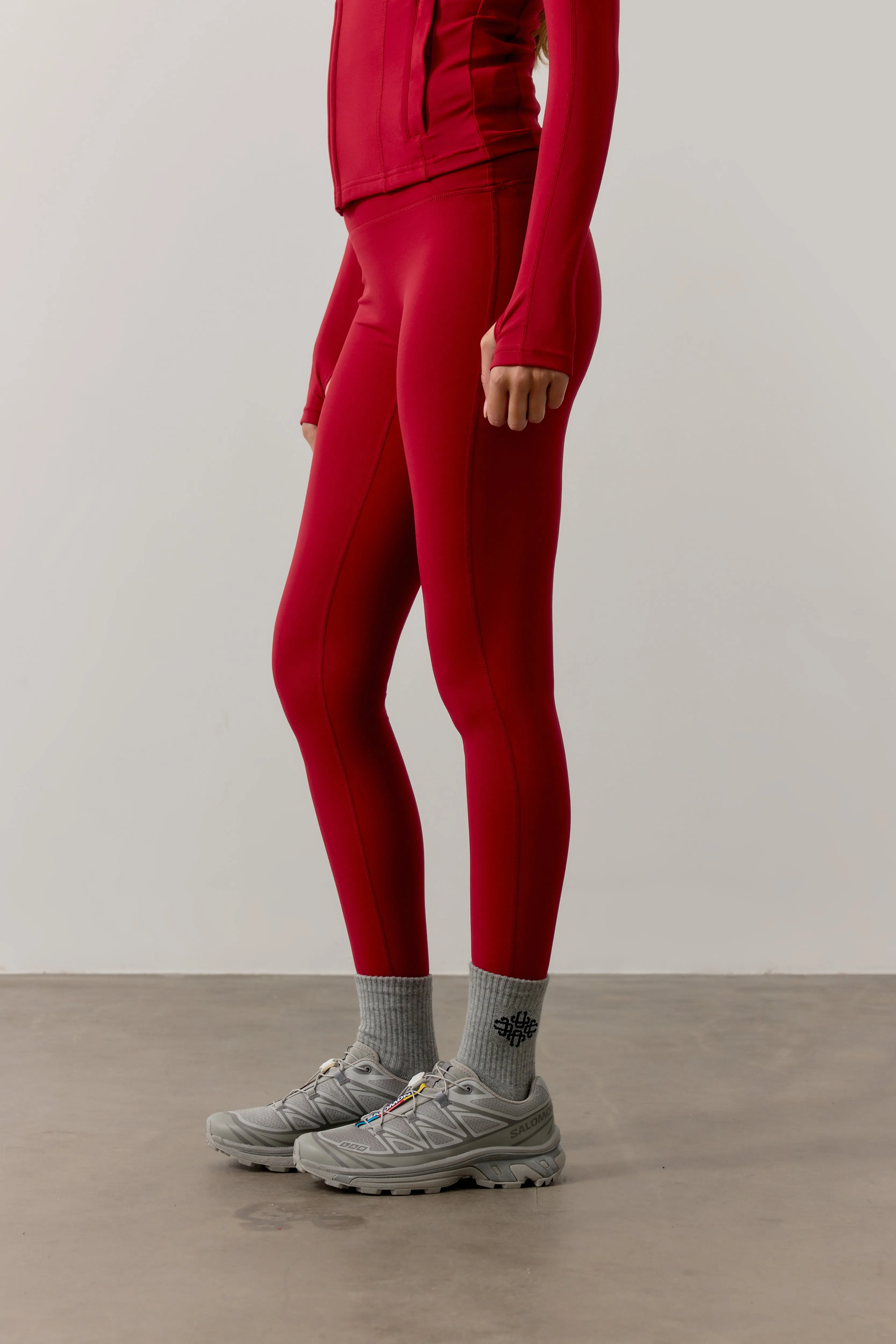 SCULPTING STRETCH EMBLEM LEGGINGS - CHERRY sold by The Couture Club product image thumbnail 3