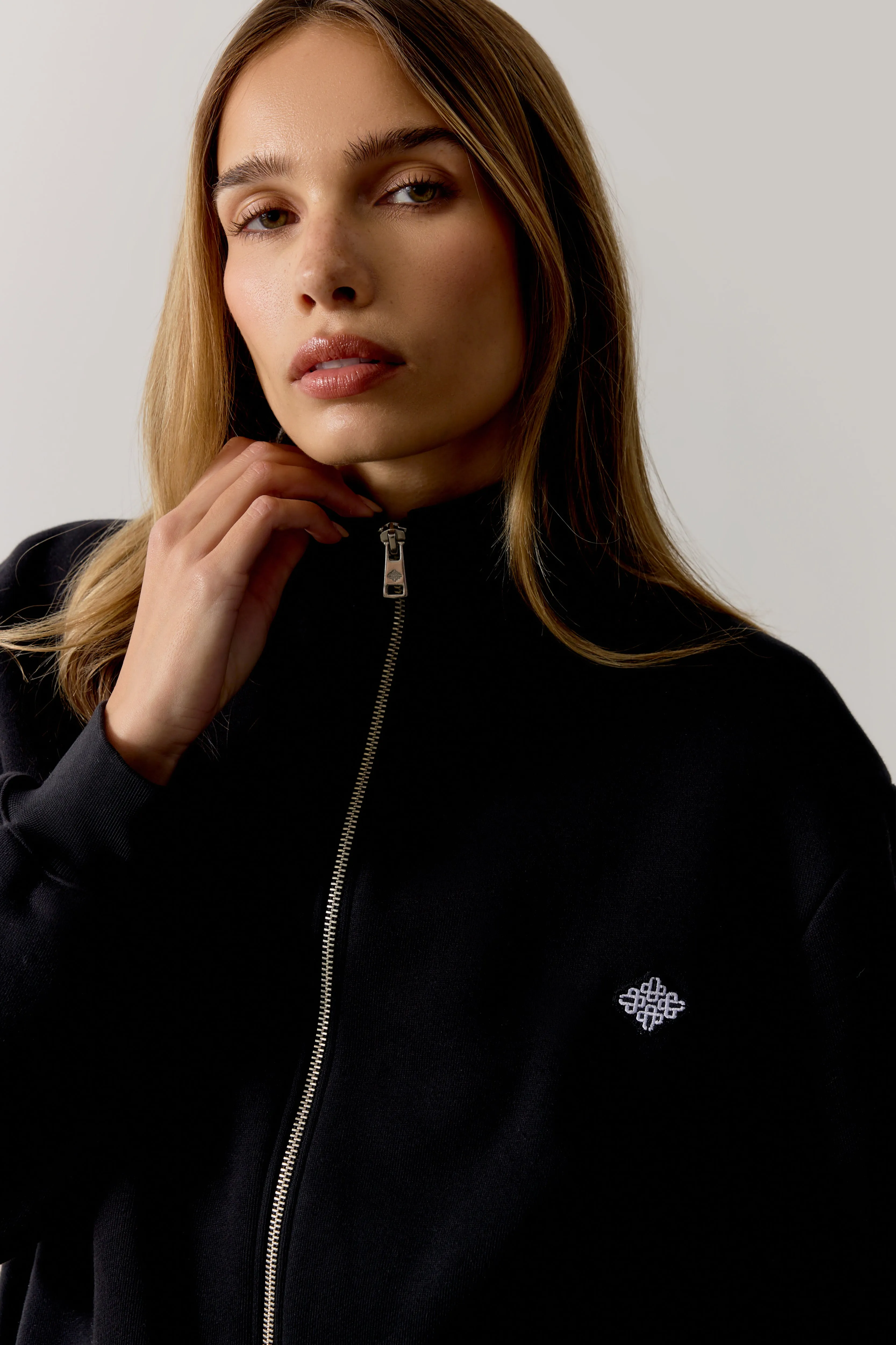 FUNNEL NECK BALLOON HEM ZIP THROUGH - BLACK sold by The Couture Club product image thumbnail 5