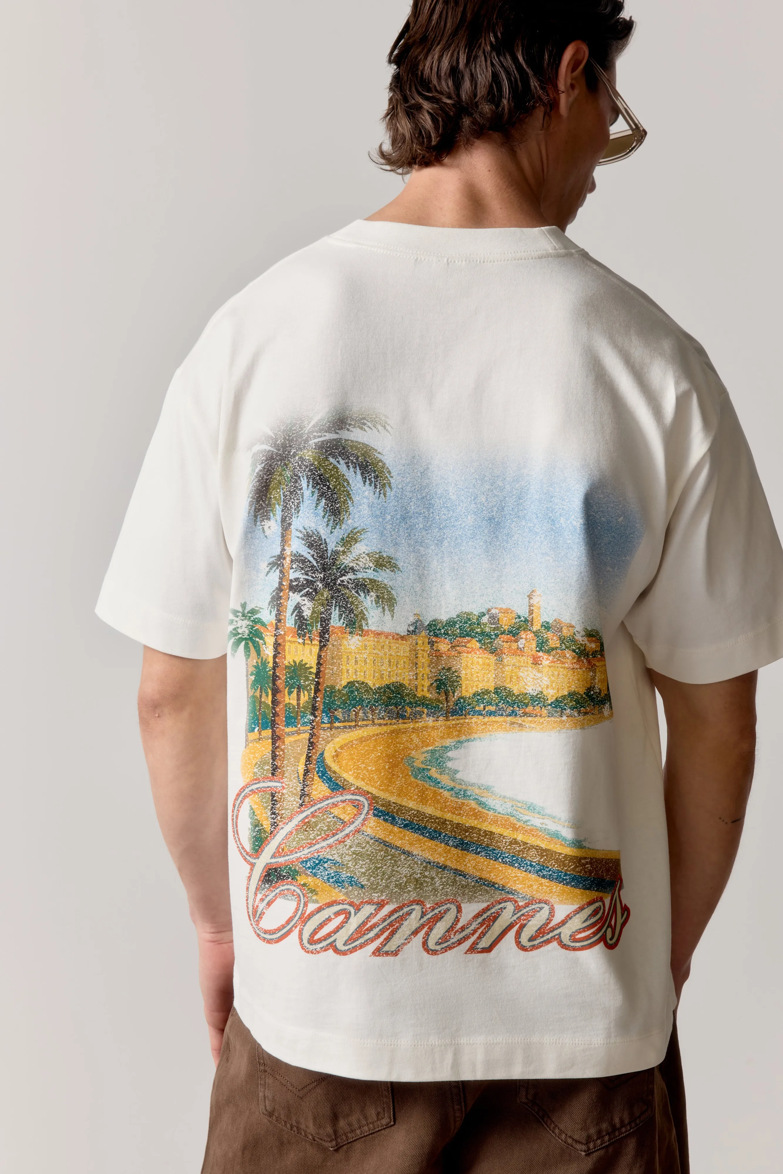 VINTAGE CANNES GRAPHIC T-SHIRT - OFF WHITE sold by The Couture Club product image thumbnail 5