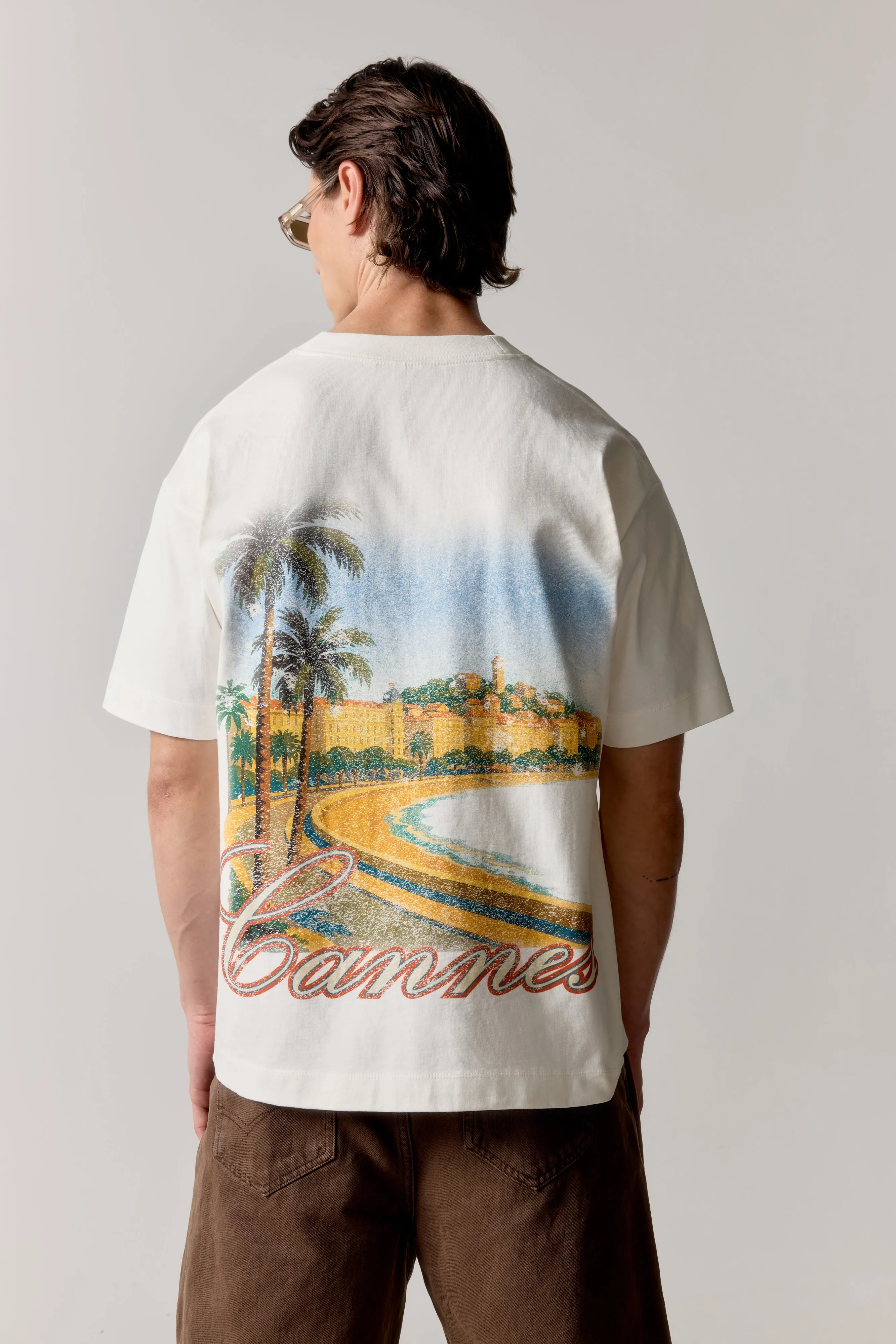 VINTAGE CANNES GRAPHIC T-SHIRT - OFF WHITE sold by The Couture Club product image thumbnail 3