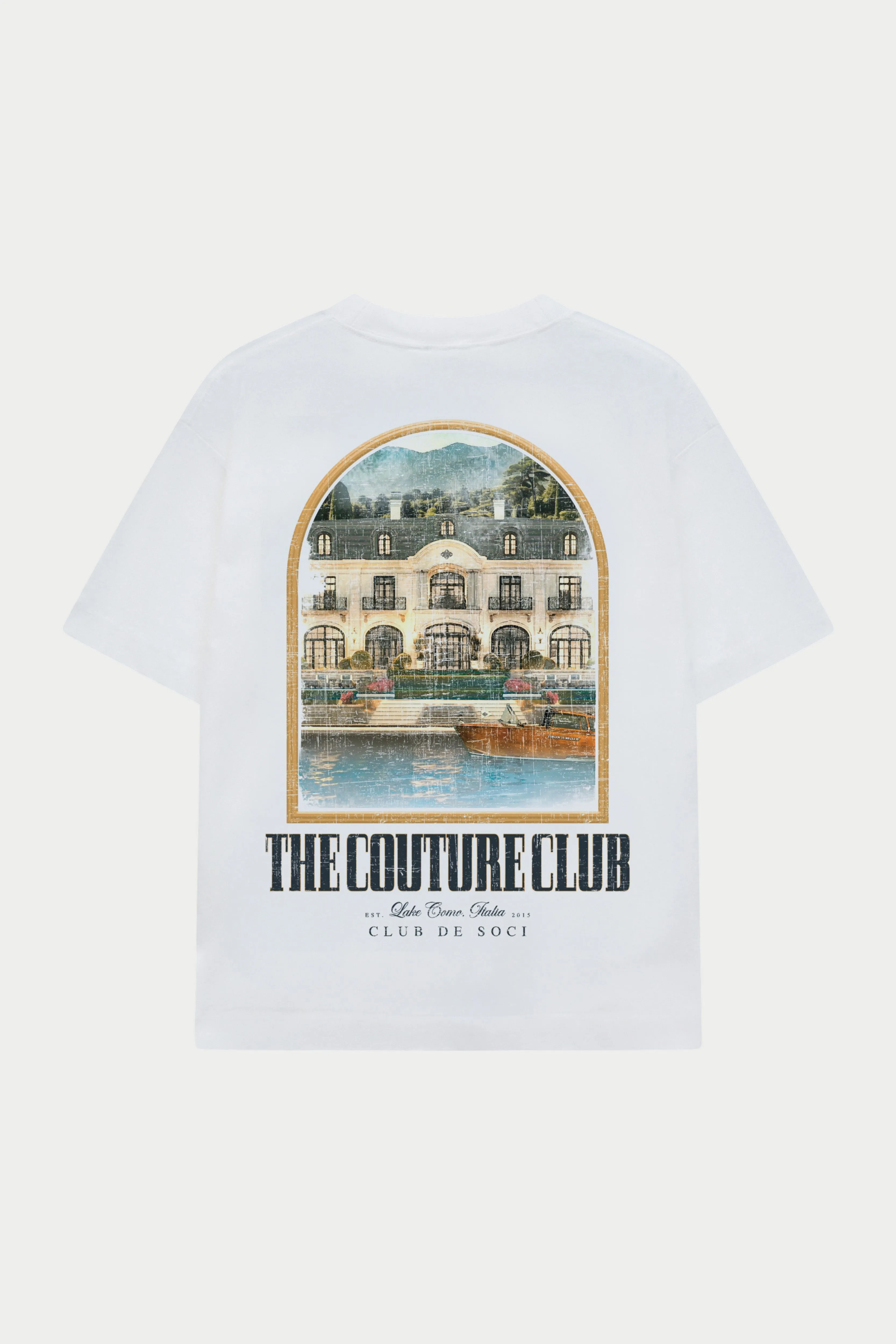 LAKE COMO GRAPHIC T-SHIRT - OFF WHITE sold by The Couture Club