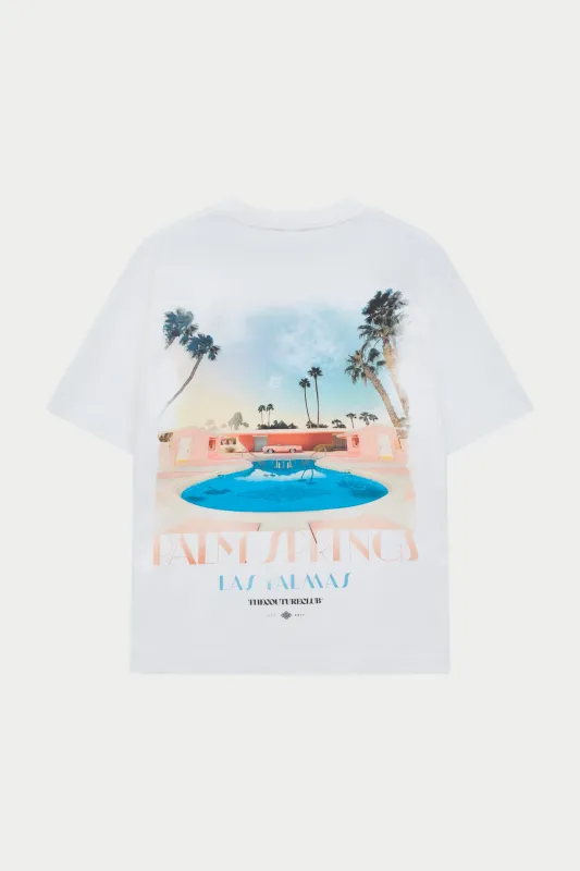 ART DECO PALM SPRINGS T-SHIRT - OFF WHITE made by The Couture Club