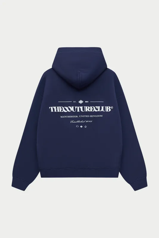 MULTI FONT GRAPHIC HOODIE - NAVY made by The Couture Club