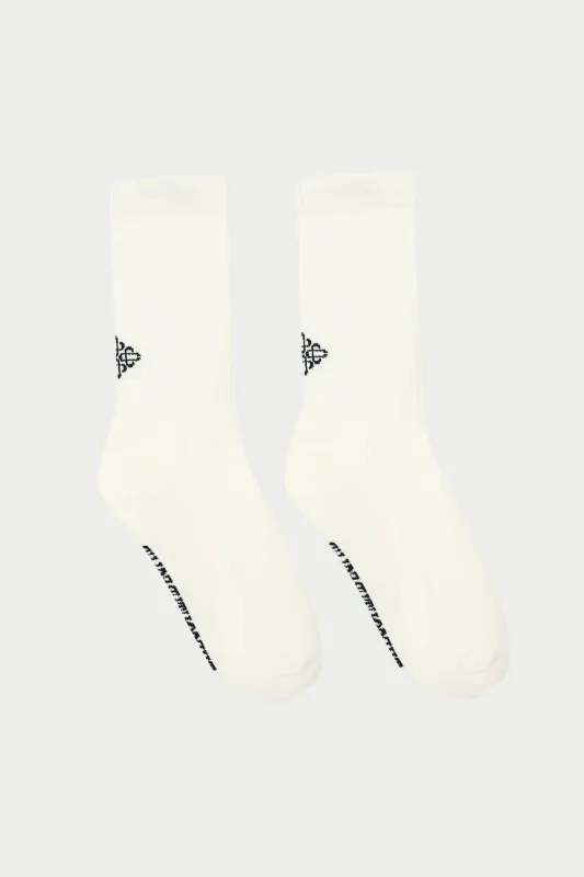 REVERSE EMBLEM COPYRIGHT SOCKS - OFF WHITE made by The Couture Club