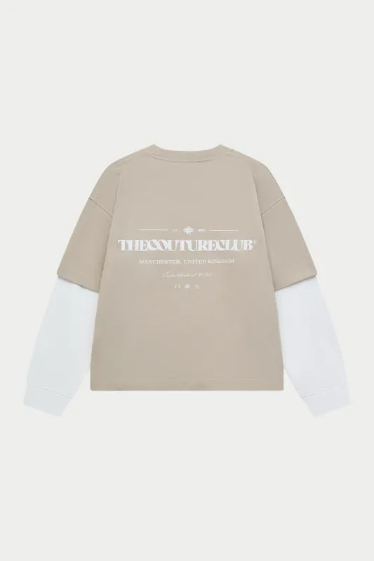 WAFFLE DOUBLE LAYER GRAPHIC T-SHIRT - MUSHROOM made by The Couture Club