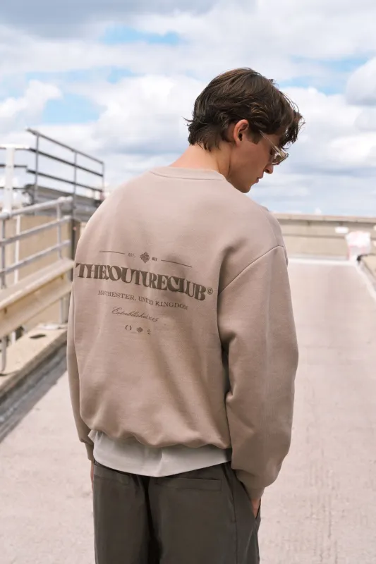 TONAL COPYRIGHT MULTI GRAPHIC CREW - BROWN made by The Couture Club