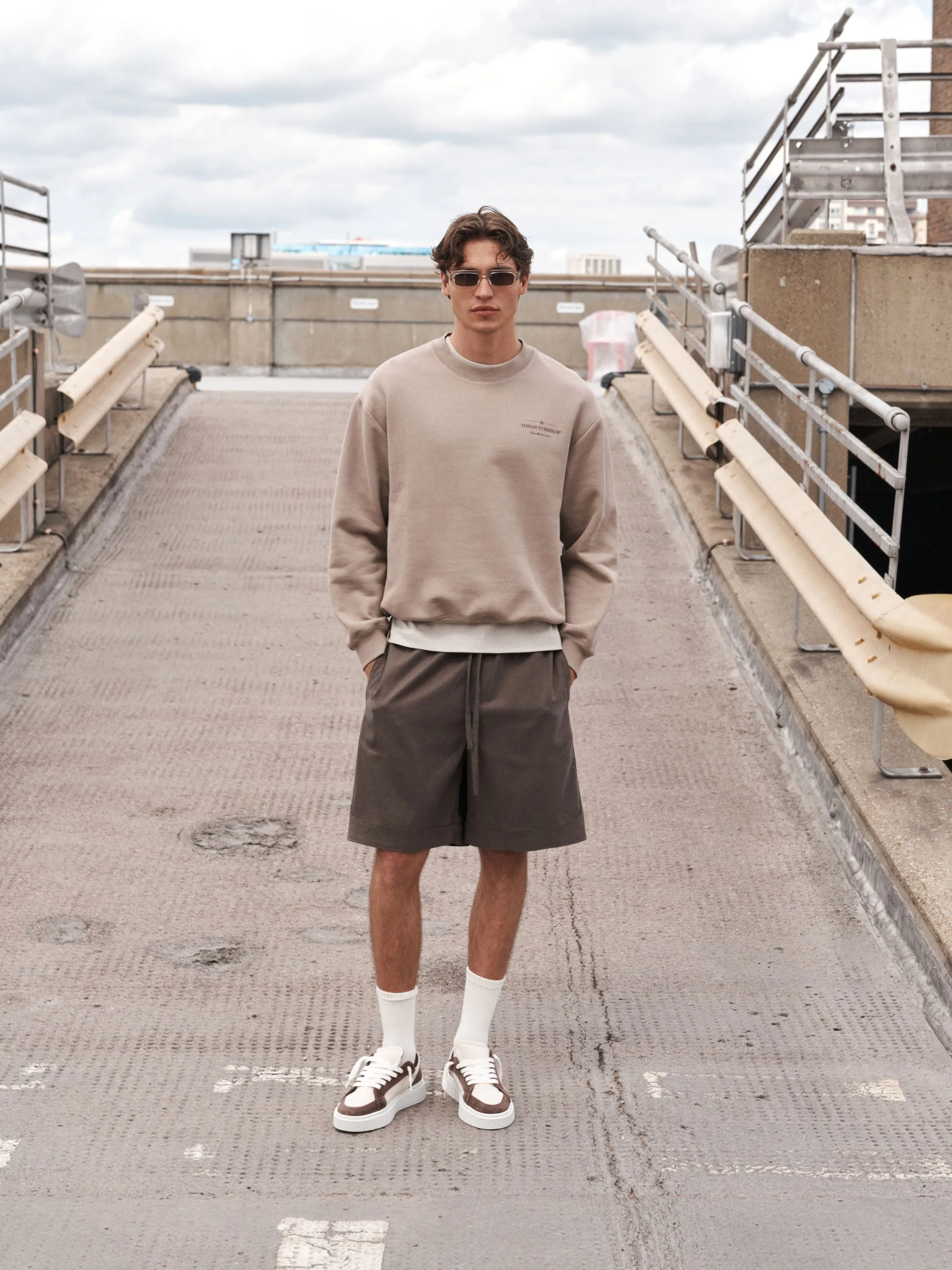TONAL COPYRIGHT MULTI GRAPHIC CREW - BROWN sold by The Couture Club product image thumbnail 2