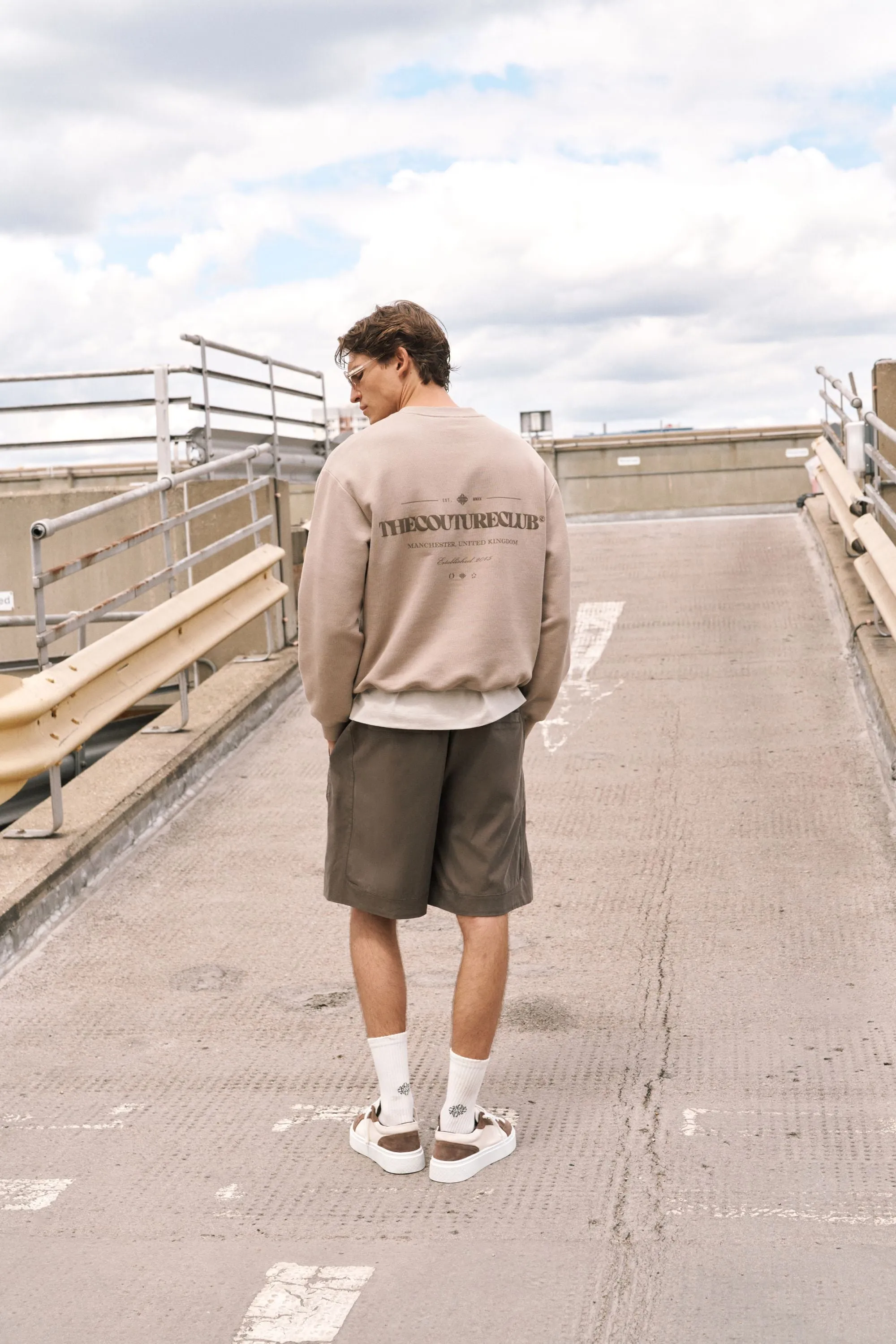 TONAL COPYRIGHT MULTI GRAPHIC CREW - BROWN sold by The Couture Club product image thumbnail 5