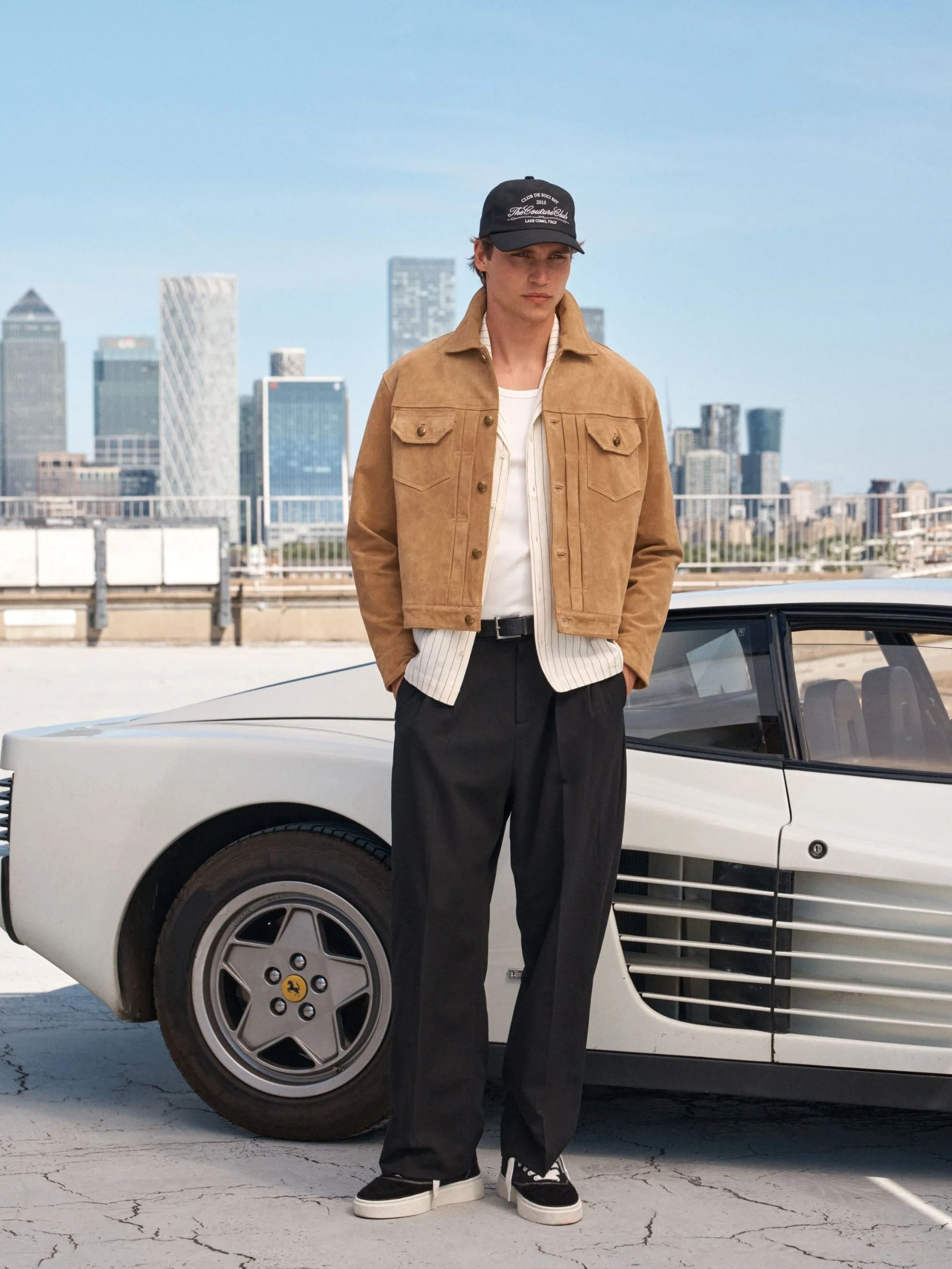 REAL SUEDE TRUCKER JACKET - TAN sold by The Couture Club product image thumbnail 2