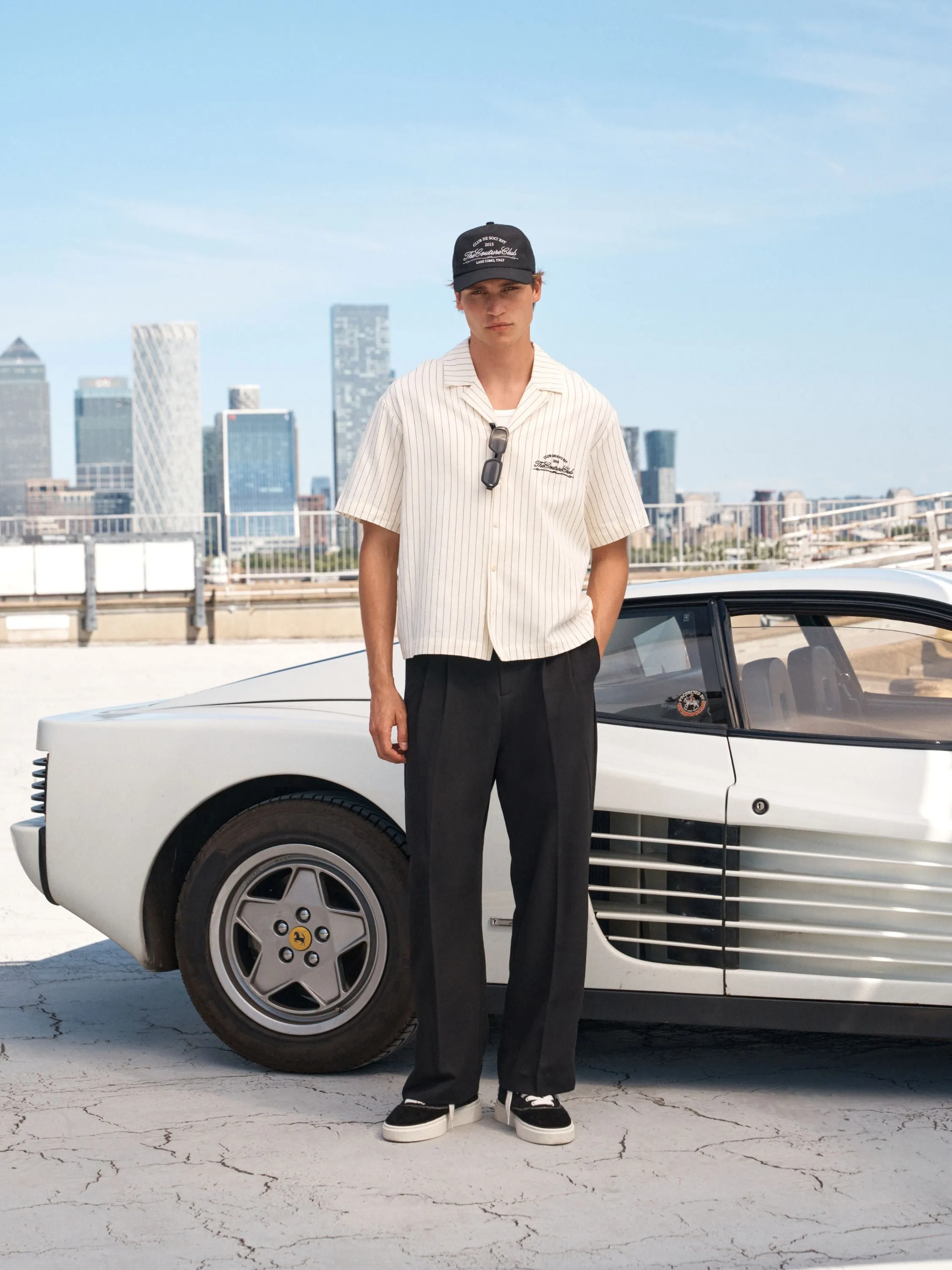 CLUB DE SOCI STRIPE SHIRT - OFF WHITE sold by The Couture Club product image thumbnail 2