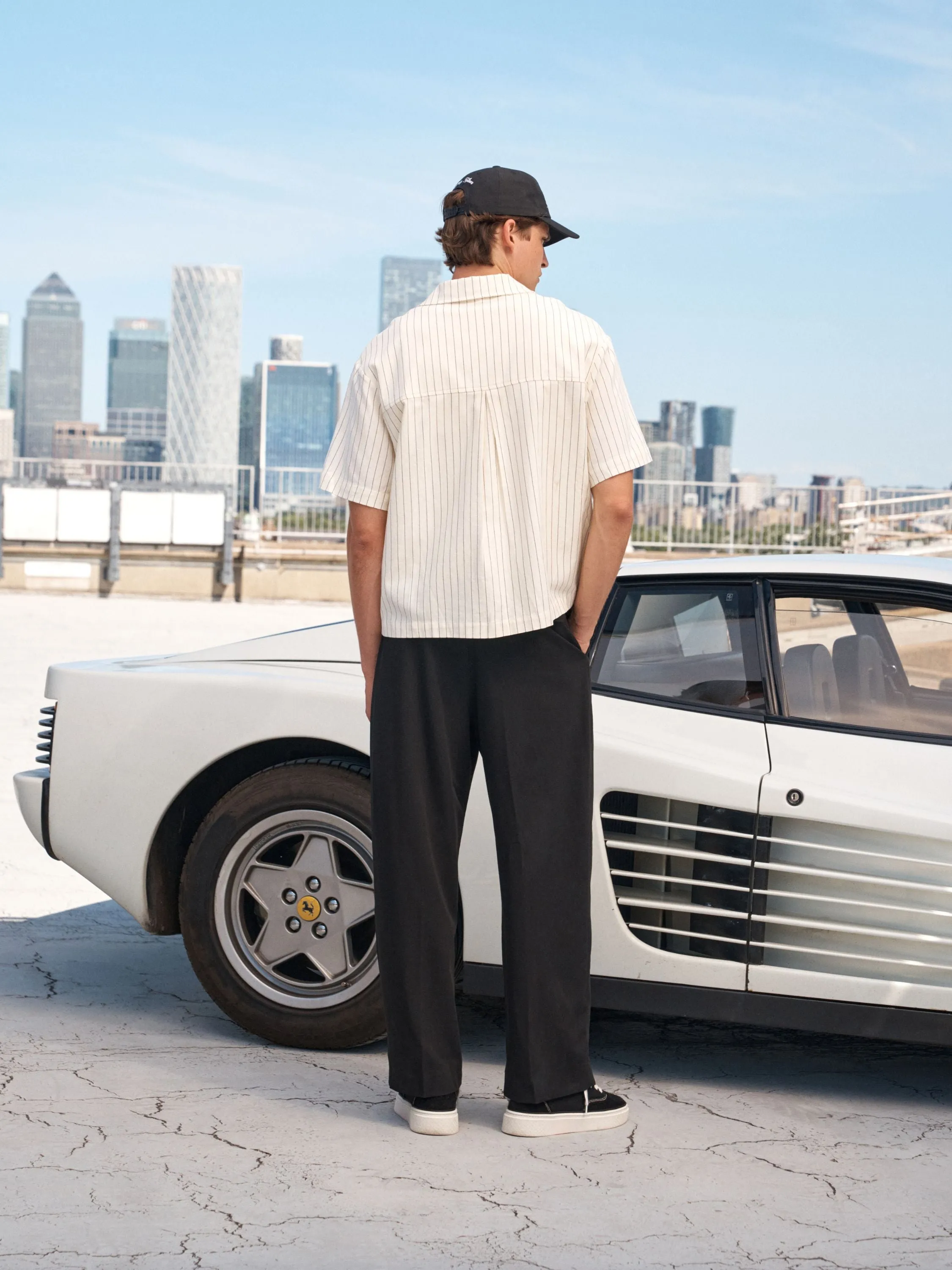 CLUB DE SOCI STRIPE SHIRT - OFF WHITE sold by The Couture Club product image thumbnail 5