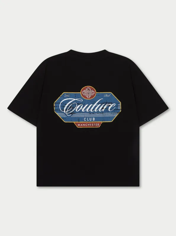 VINTAGE SCRIPT GRAPHIC T-SHIRT - BLACK made by The Couture Club