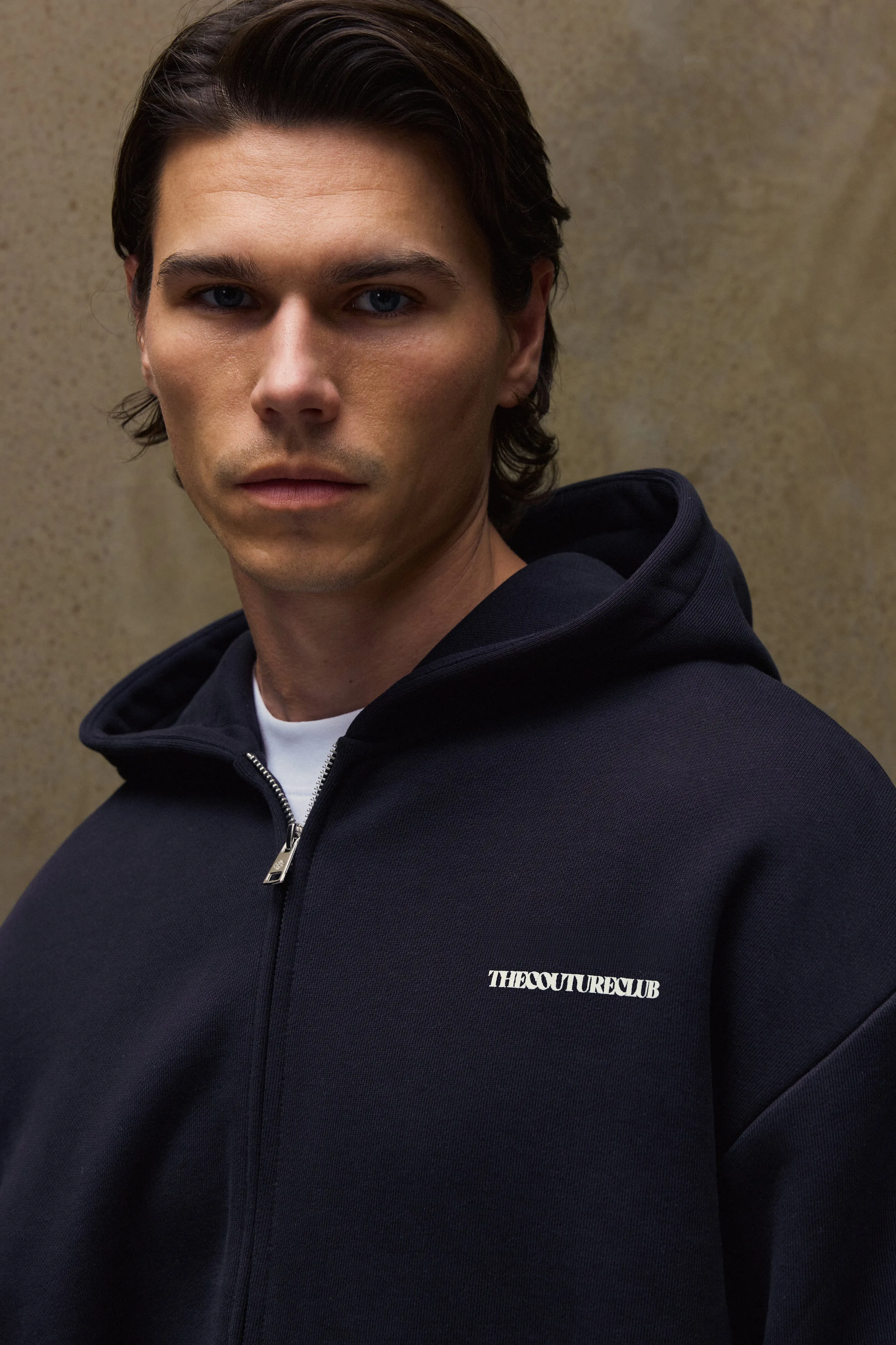 COPYRIGHT ZIP THROUGH HOODIE - BLACK sold by The Couture Club product image thumbnail 4