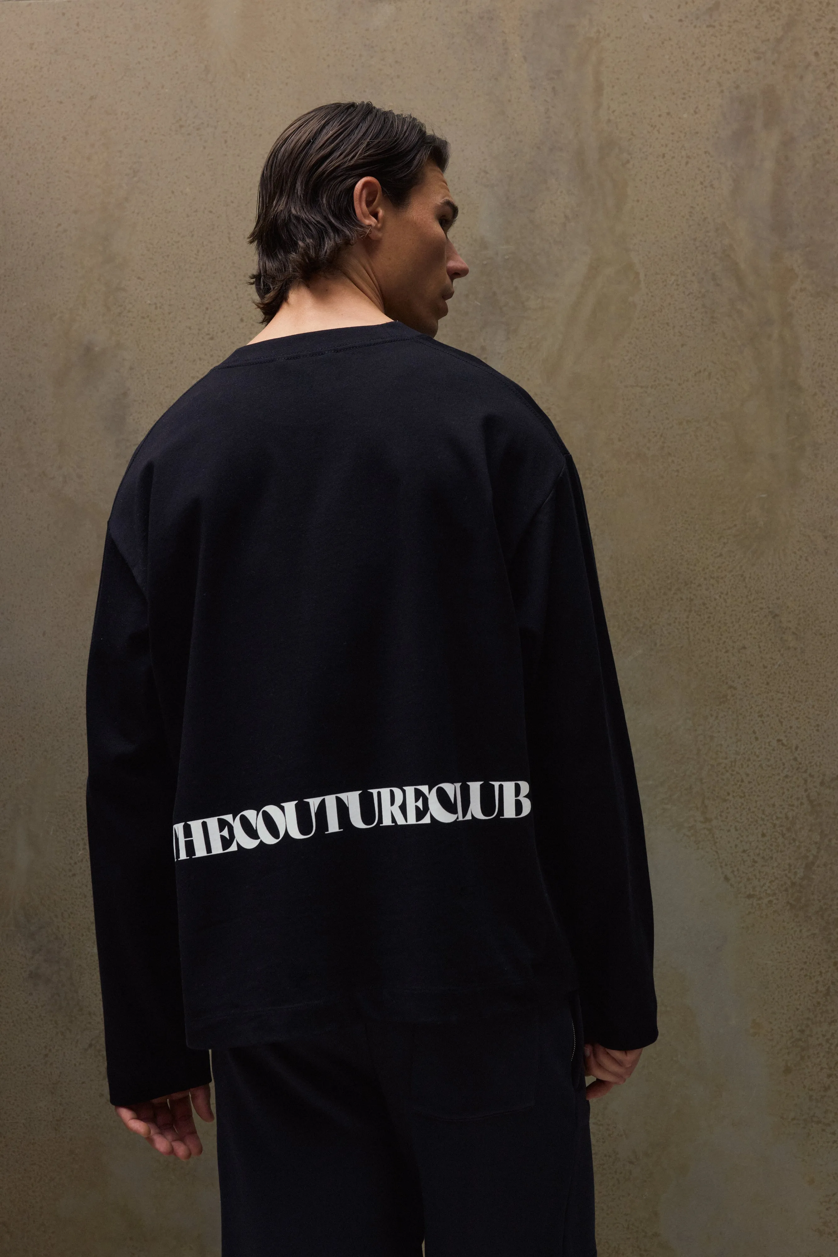 COPYRIGHT PRINT LONG SLEEVE T-SHIRT - BLACK sold by The Couture Club product image thumbnail 3