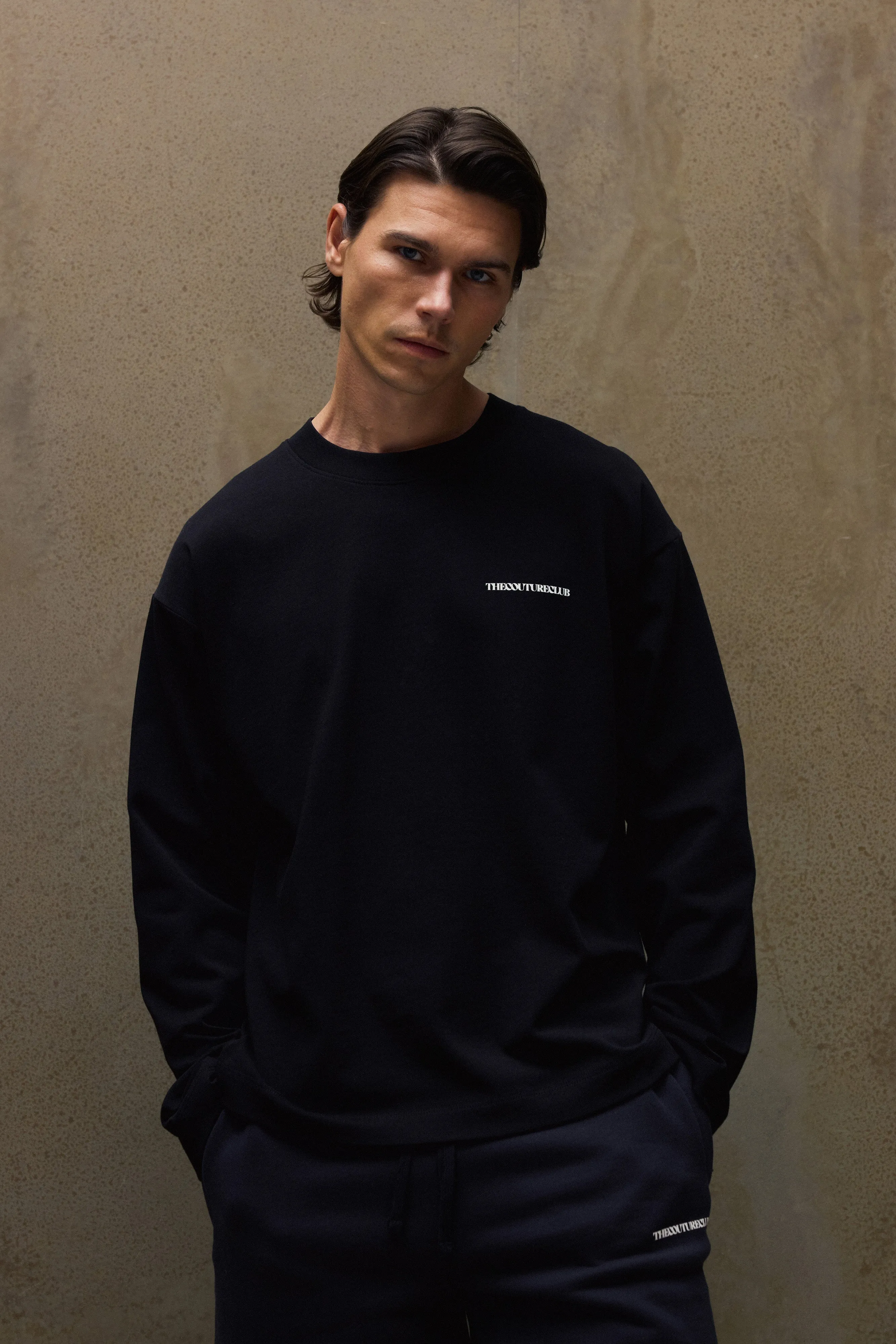 COPYRIGHT PRINT LONG SLEEVE T-SHIRT - BLACK sold by The Couture Club product image thumbnail 2