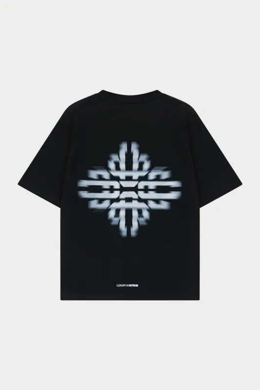 LUXURY IN MOTION EMBLEM GRAPHIC T-SHIRT - BLACK made by The Couture Club