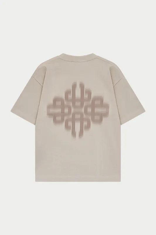 MOTION BLURRED EMBLEM T-SHIRT - STONE made by The Couture Club