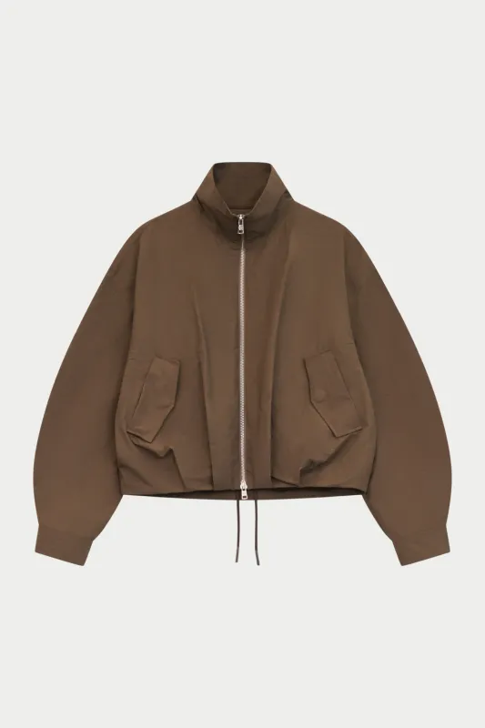 TECHNICAL FUNNEL NECK JACKET - BROWN made by The Couture Club