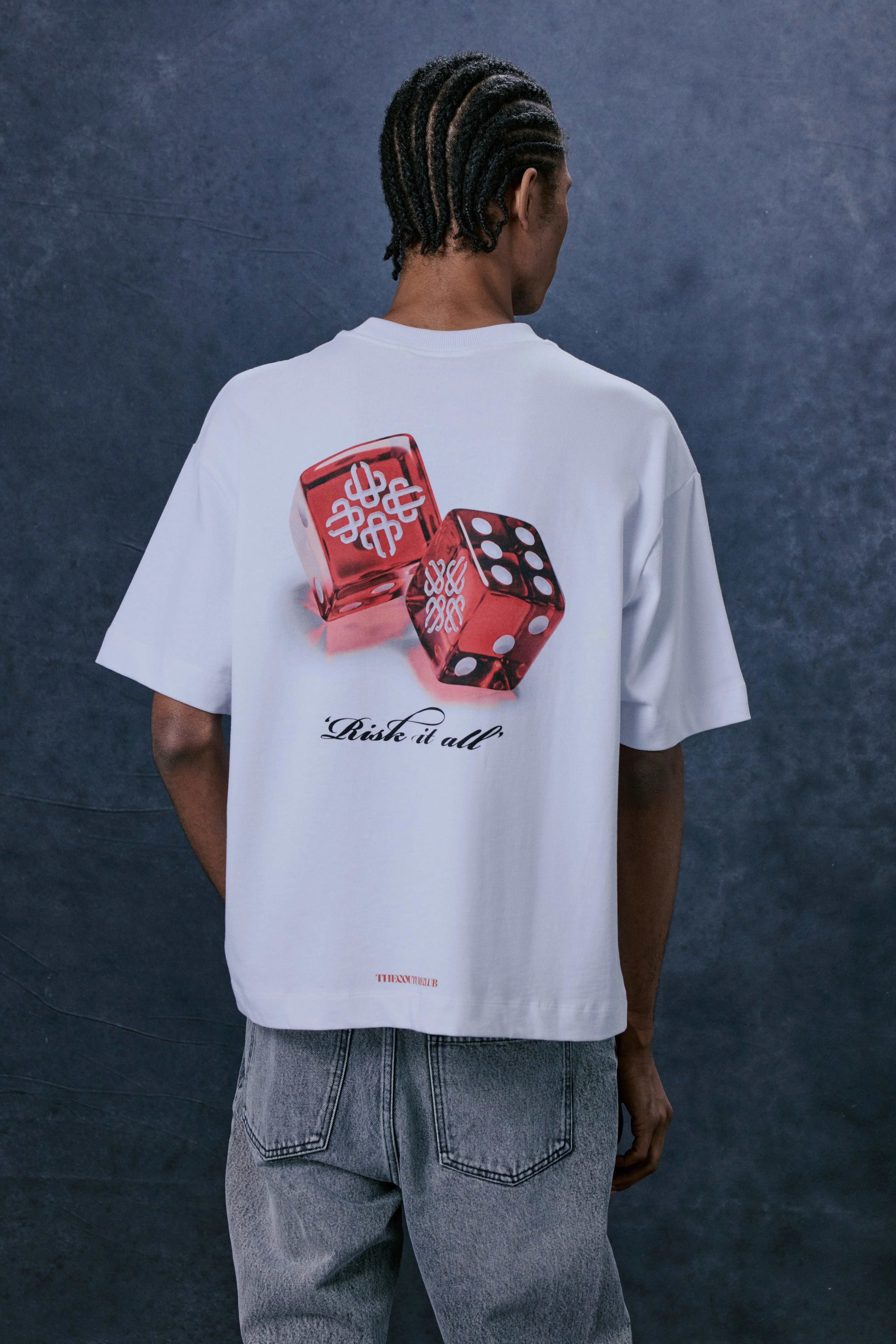 DICE EMBLEM GRAPHIC T-SHIRT - WHITE sold by The Couture Club product image thumbnail 2