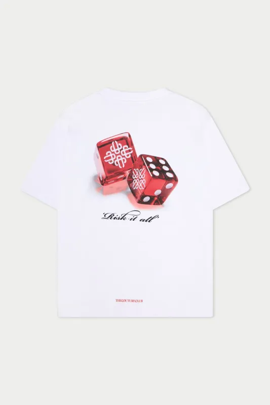 DICE EMBLEM GRAPHIC T-SHIRT - WHITE made by The Couture Club