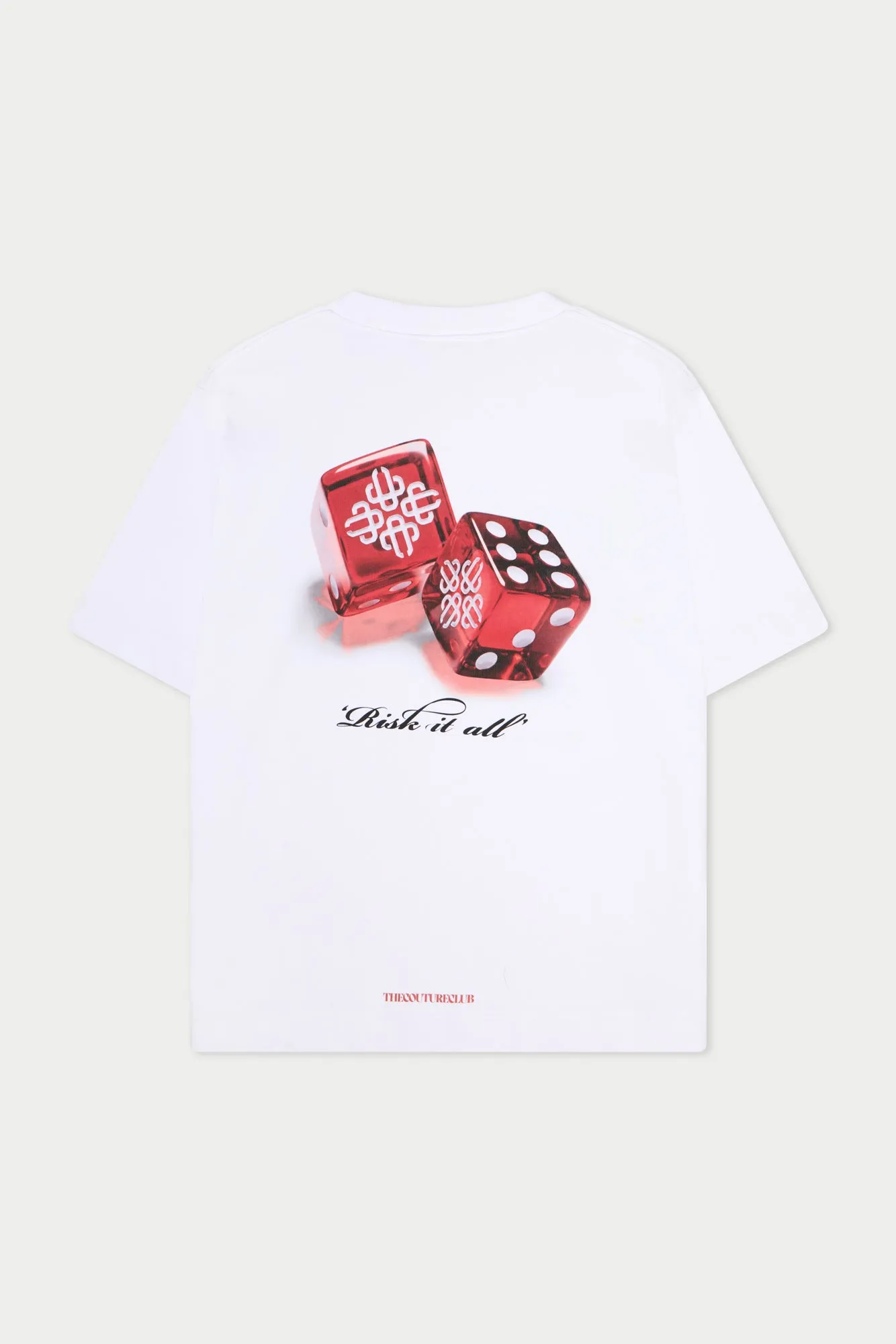 DICE EMBLEM GRAPHIC T-SHIRT - WHITE sold by The Couture Club