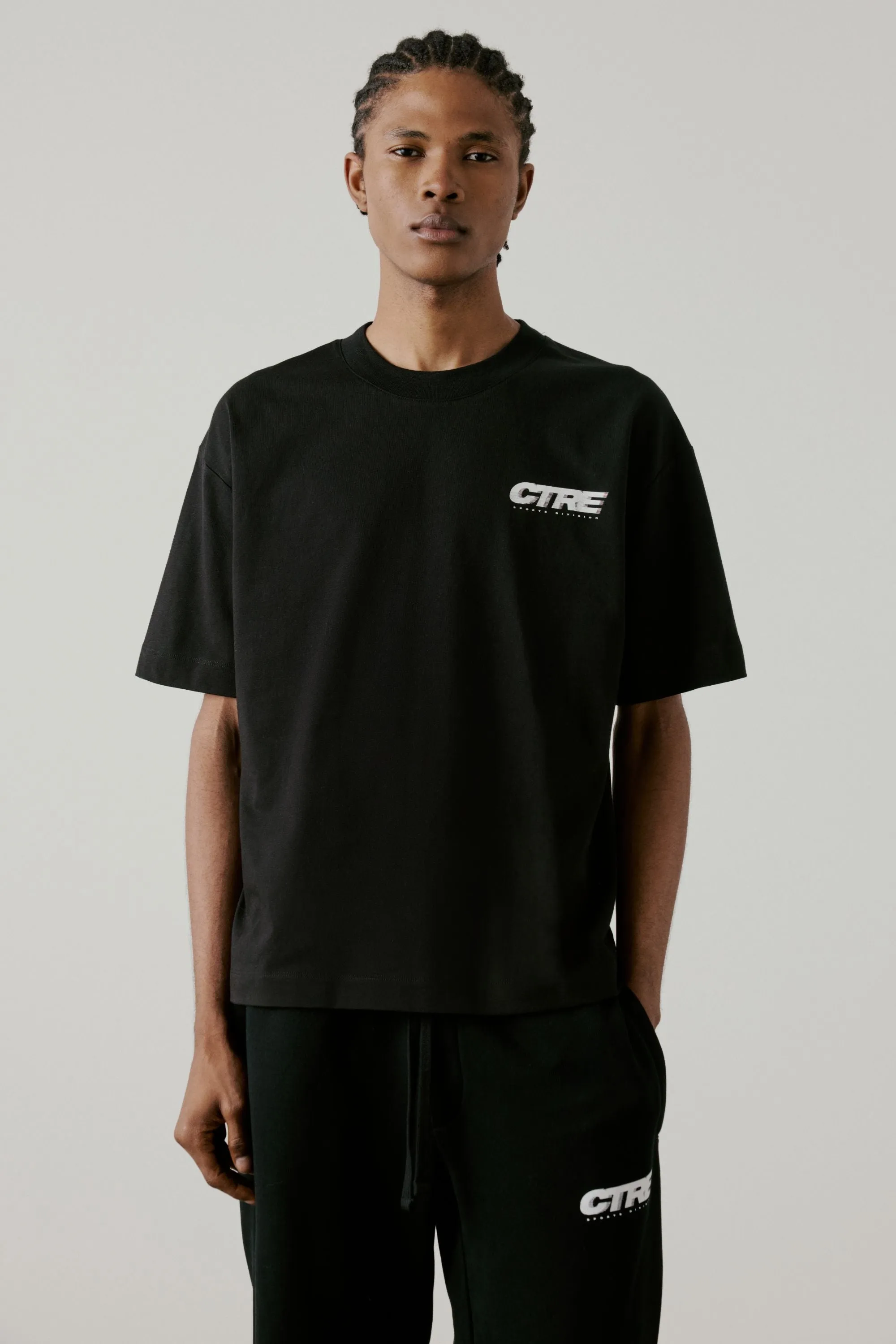 RETRO SPORT CTRE GRAPHIC T-SHIRT - BLACK sold by The Couture Club product image thumbnail 2