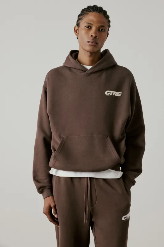 RETRO SPORT CTRE GRAPHIC HOODIE - BROWN made by The Couture Club