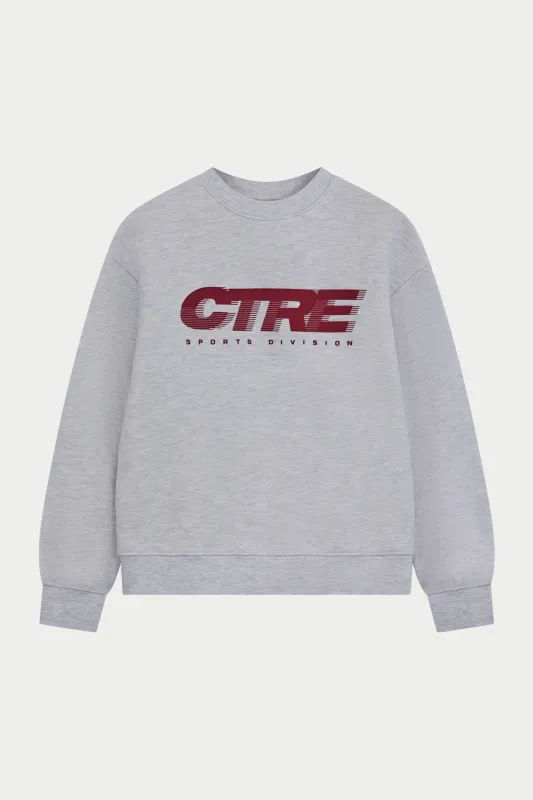 RETRO SPORT CTRE GRAPHIC CREW - GREY MARL made by The Couture Club