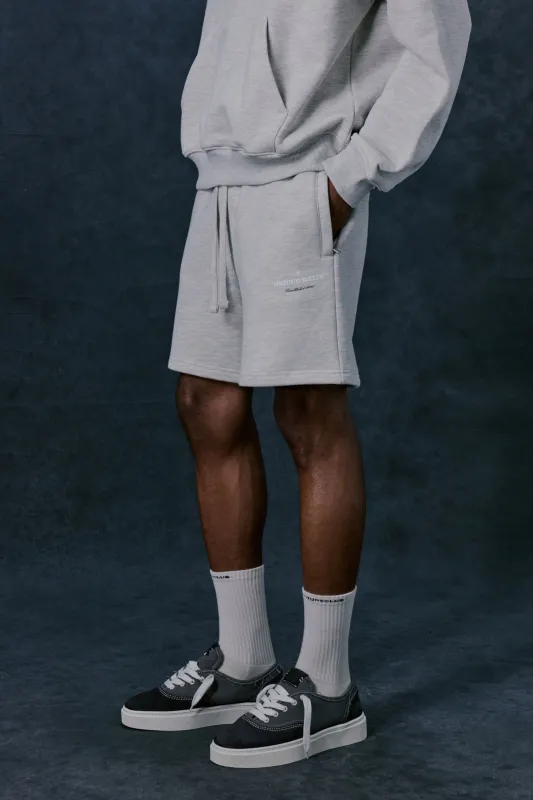 COPYRIGHT MULTI GRAPHIC SHORTS - GREY MARL made by The Couture Club