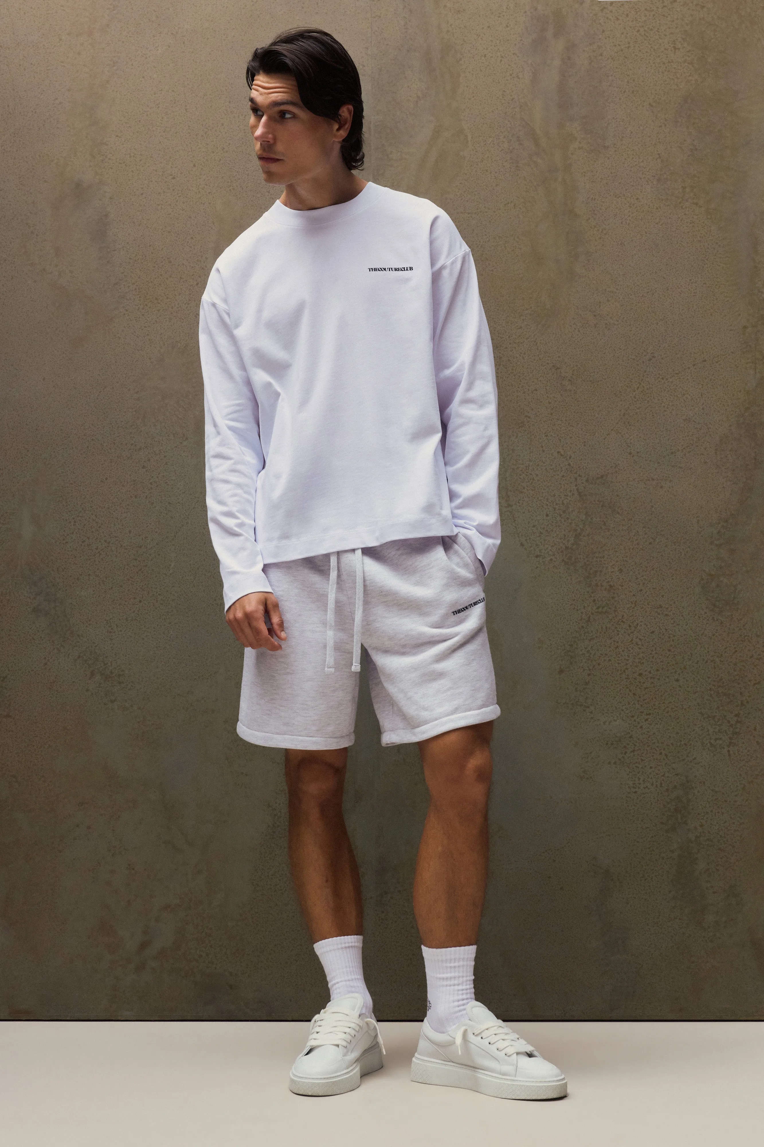 COPYRIGHT GRAPHIC PRINT LONG SLEEVE T-SHIRT - WHITE sold by The Couture Club product image thumbnail 4