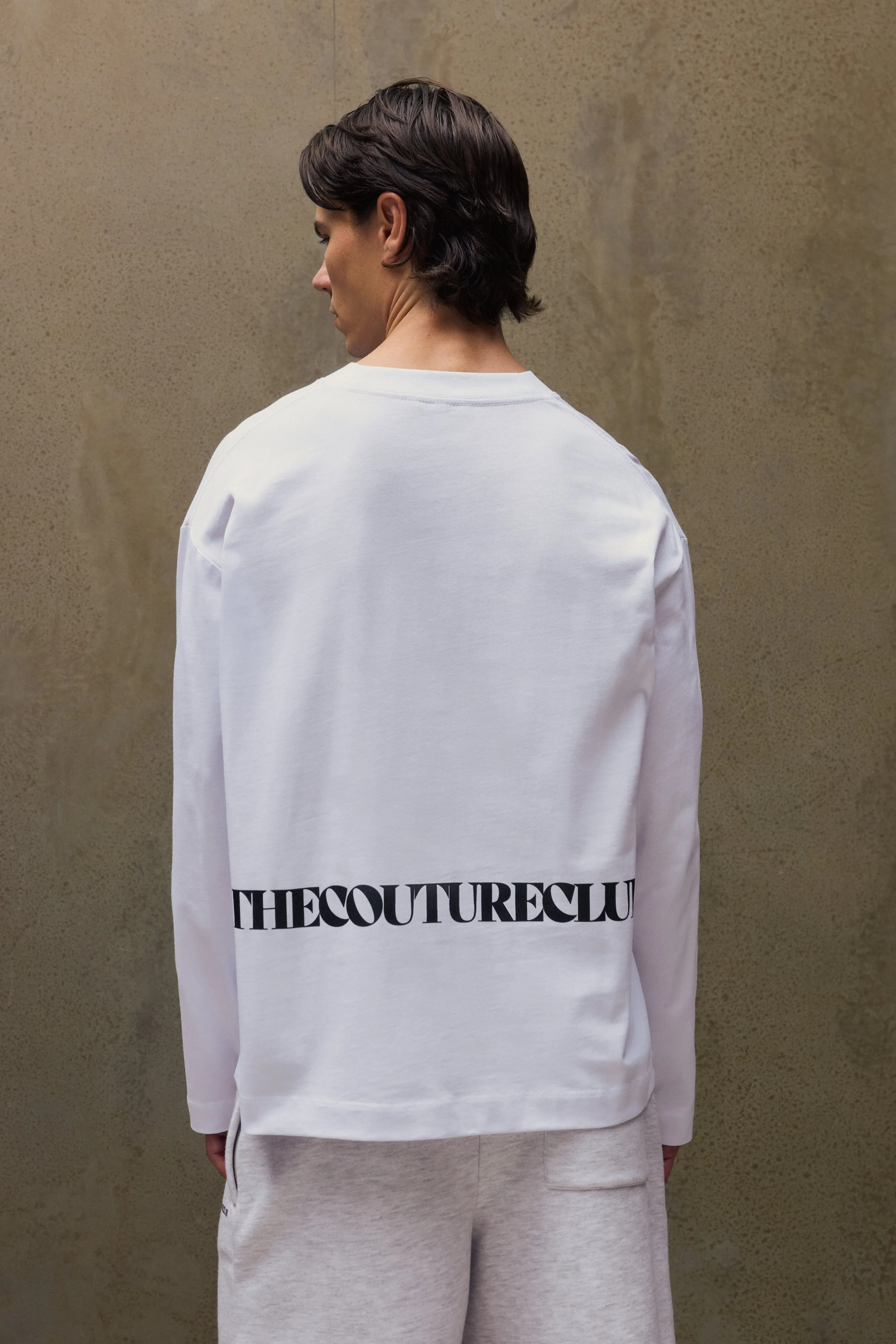 COPYRIGHT GRAPHIC PRINT LONG SLEEVE T-SHIRT - WHITE sold by The Couture Club product image thumbnail 3