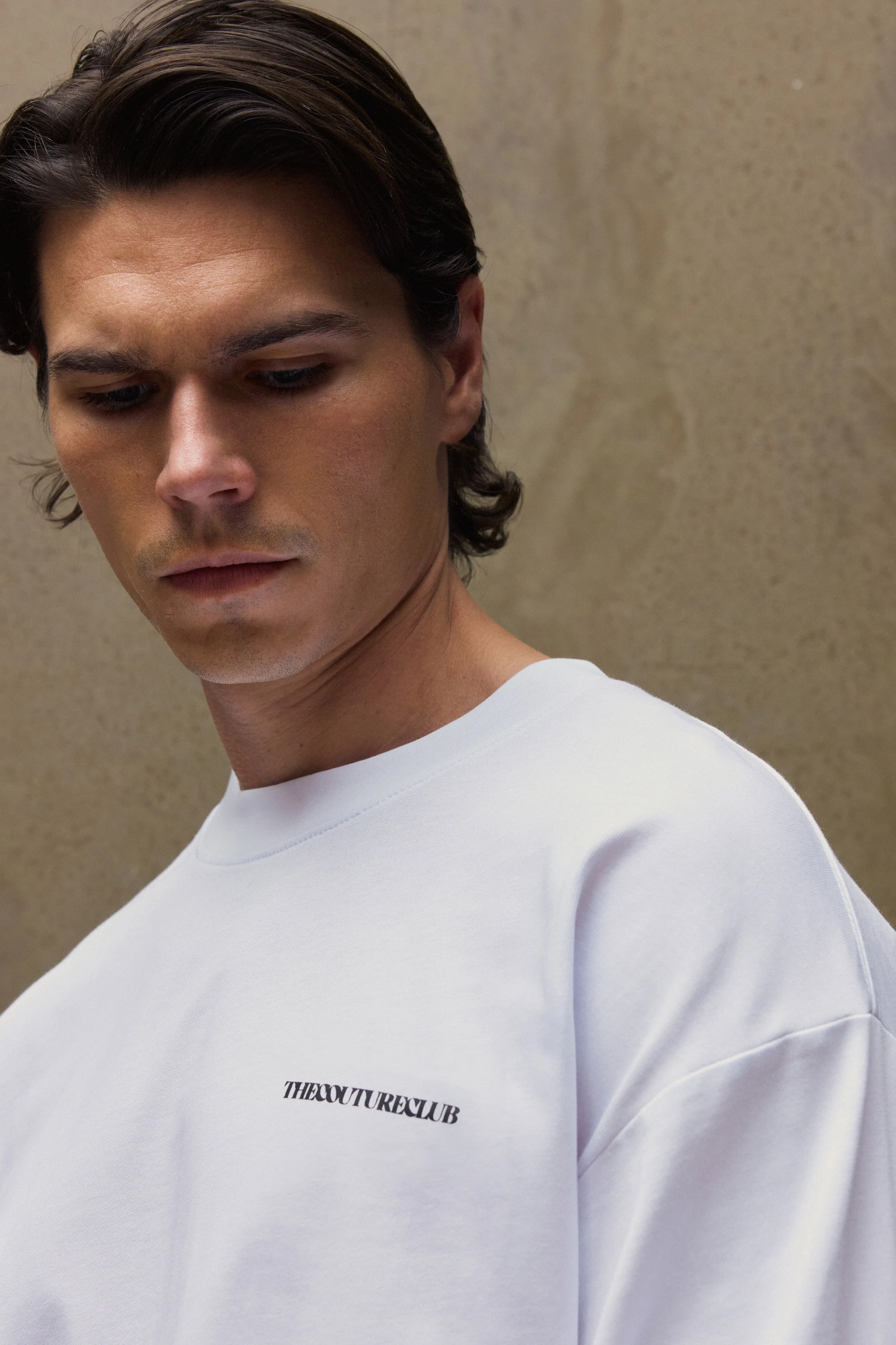 COPYRIGHT GRAPHIC PRINT LONG SLEEVE T-SHIRT - WHITE sold by The Couture Club product image thumbnail 5