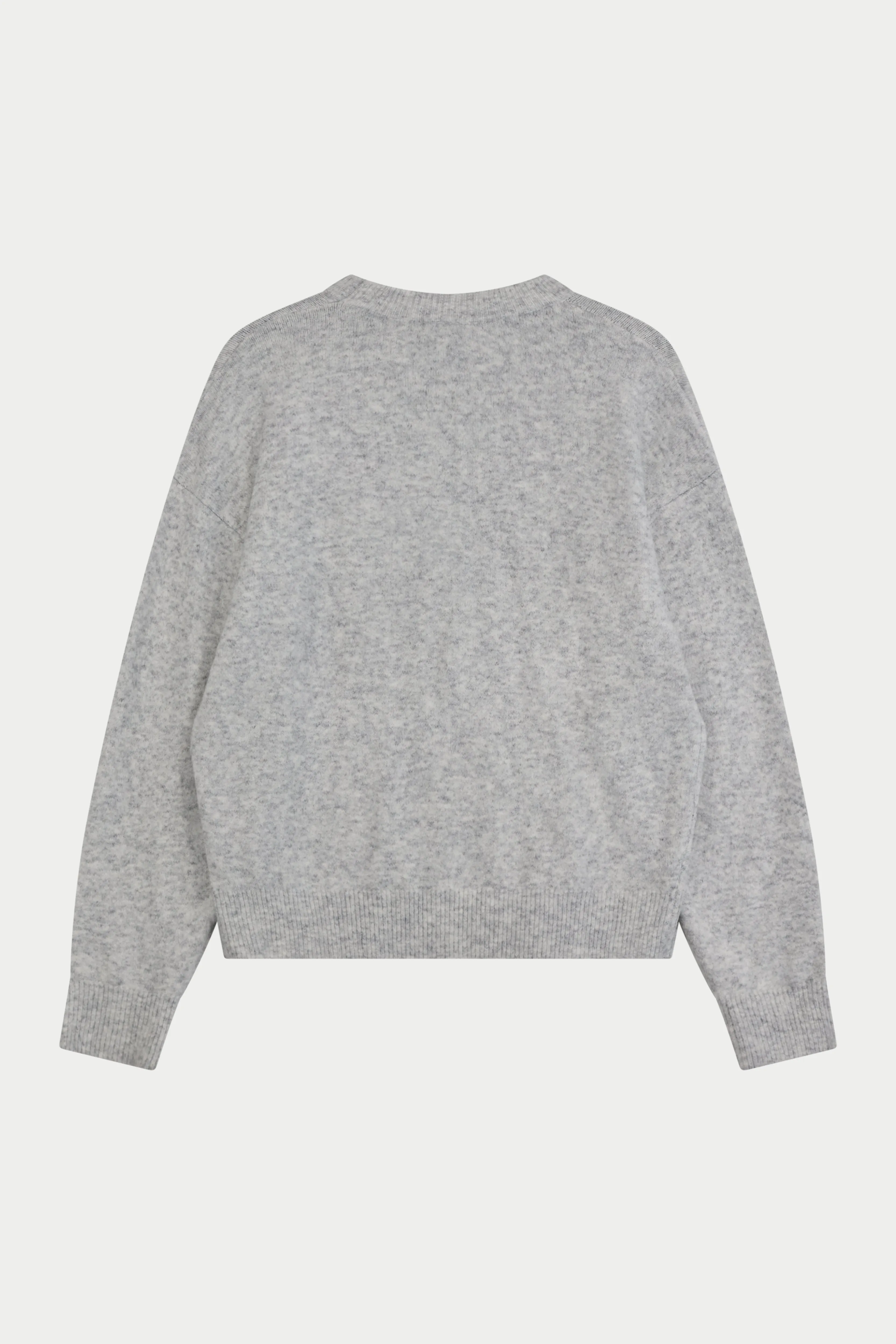 EMBLEM FLUFFY KNIT CREW - GREY MARL sold by The Couture Club product image thumbnail 5