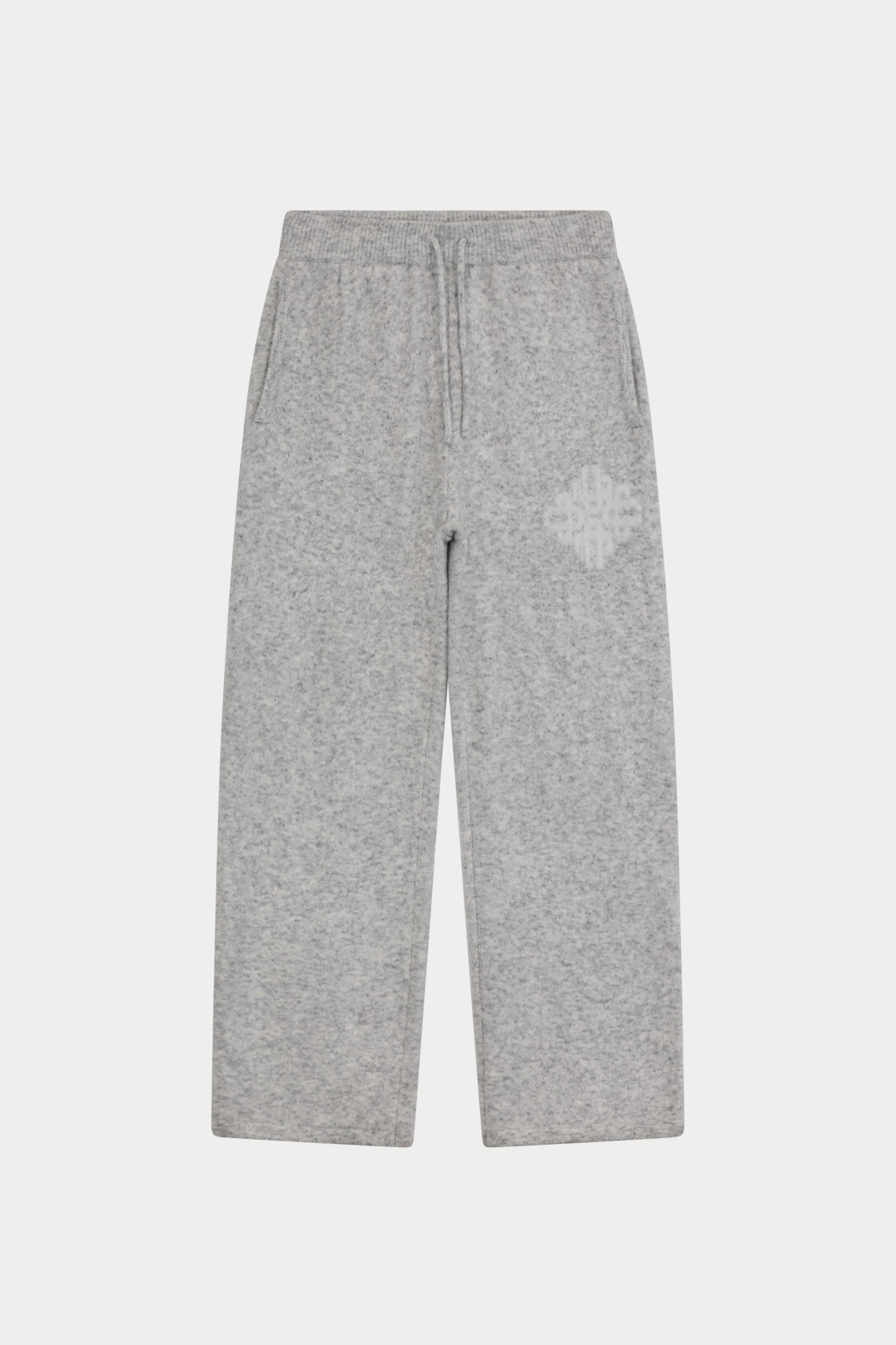 EMBLEM FLUFFY KNIT JOGGERS - GREY MARL sold by The Couture Club