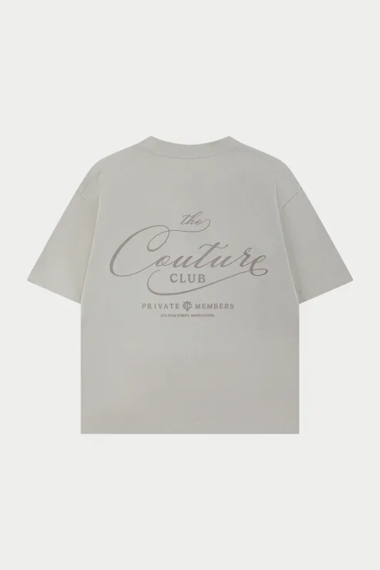 PRIVATE MEMBERS SCRIPT T-SHIRT - STONE made by The Couture Club