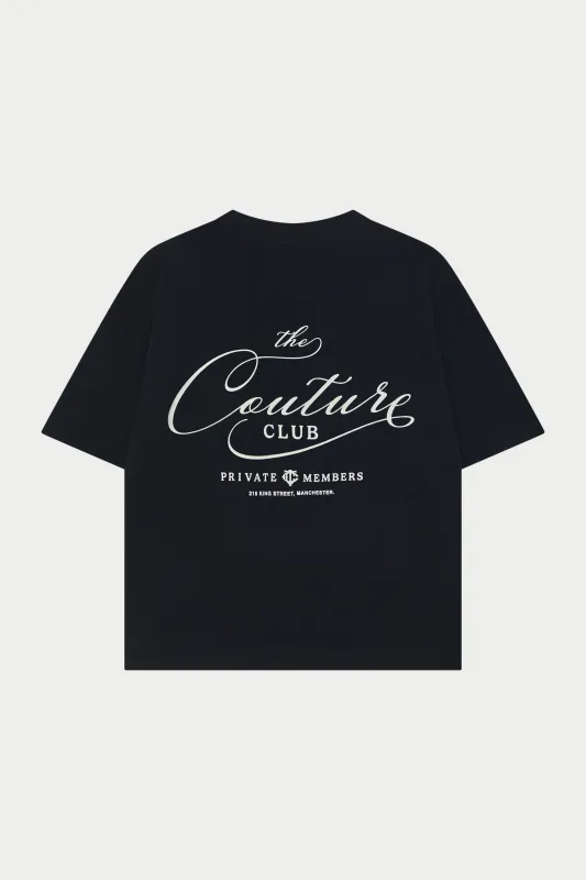 PRIVATE MEMBERS SCRIPT T-SHIRT - BLACK made by The Couture Club