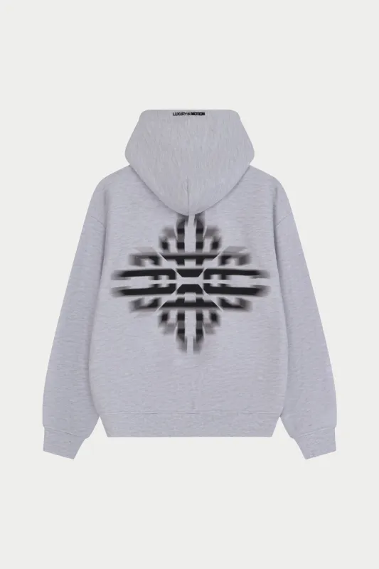 LUXURY IN MOTION GRAPHIC HOODIE - GREY MARL made by The Couture Club