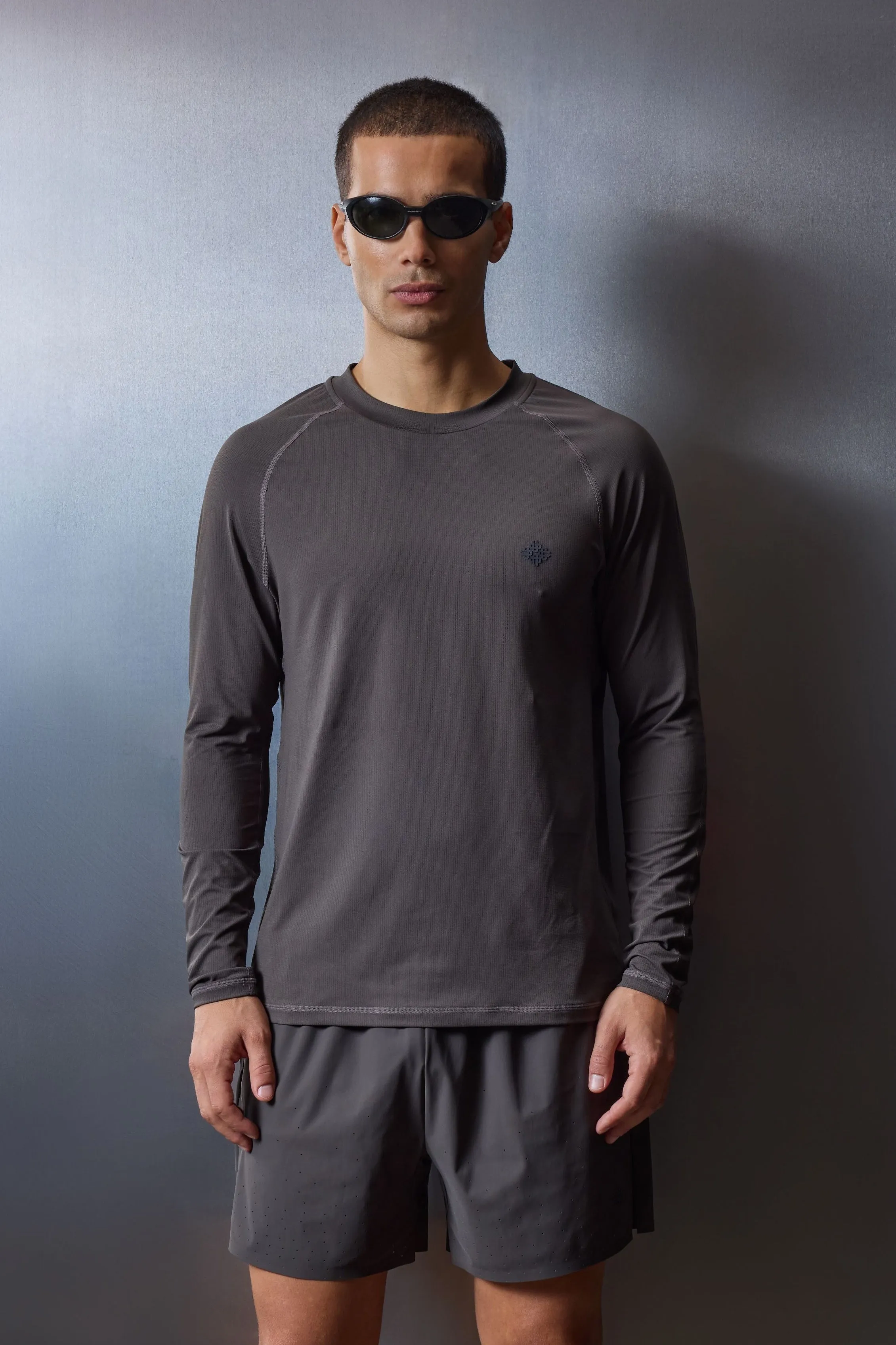 LONG SLEEVE TRAINING TOP - CHARCOAL sold by The Couture Club product image thumbnail 2