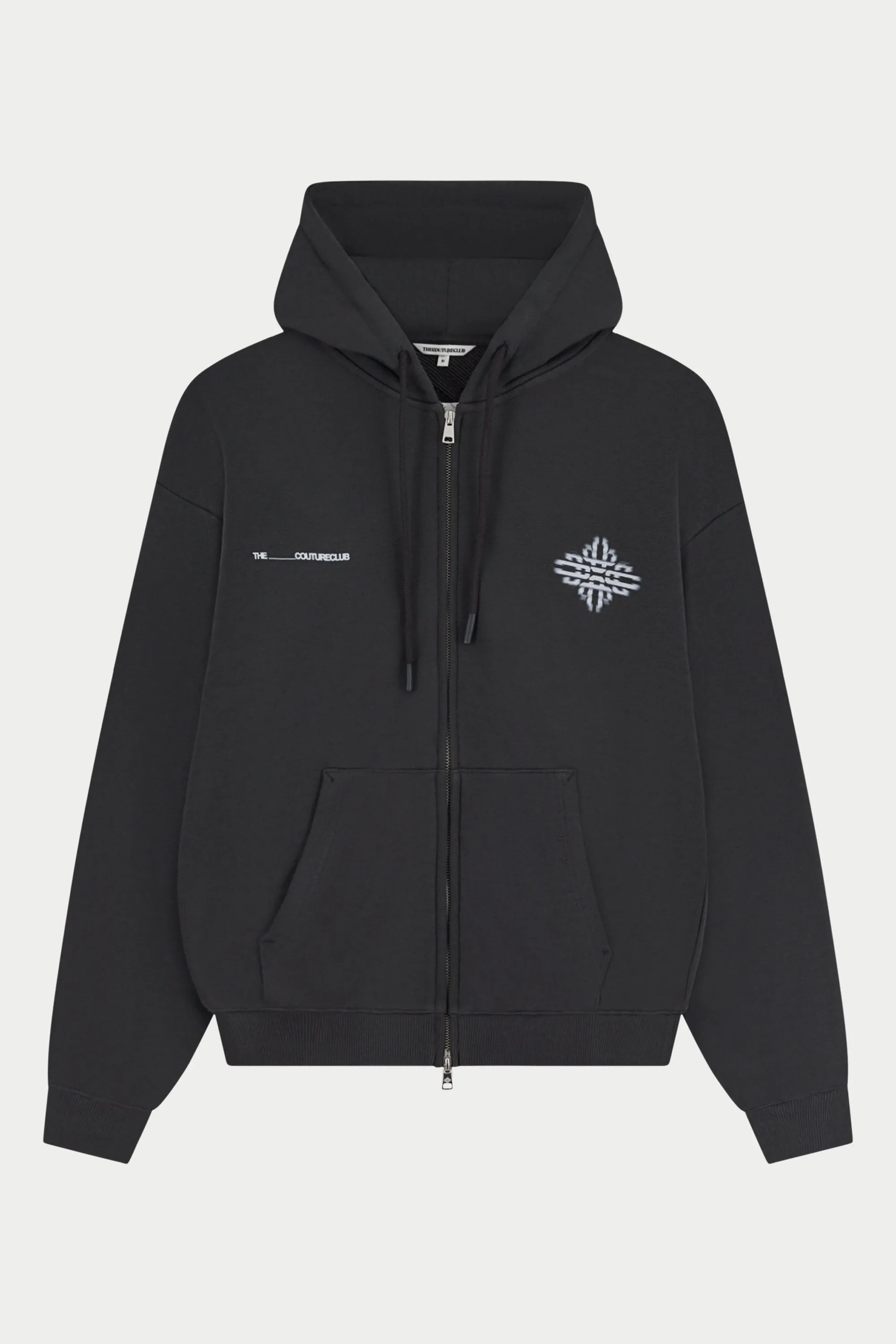 LUXURY IN MOTION GRAPHIC ZIP THROUGH HOODIE - CHARCOAL sold by The Couture Club