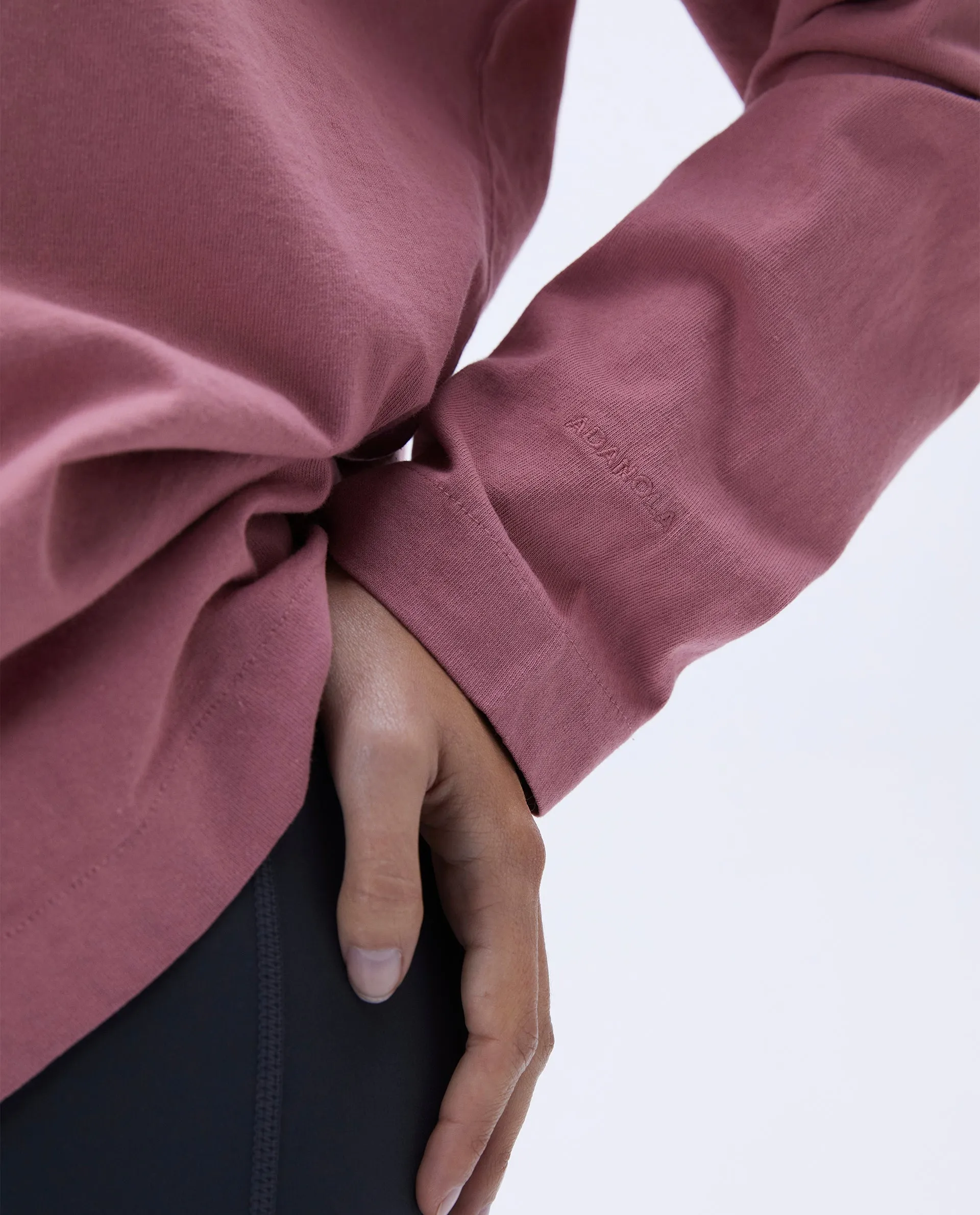 Washed Long Sleeve Oversized T-shirt - Dusty Pink sold by Adanola product image thumbnail 2