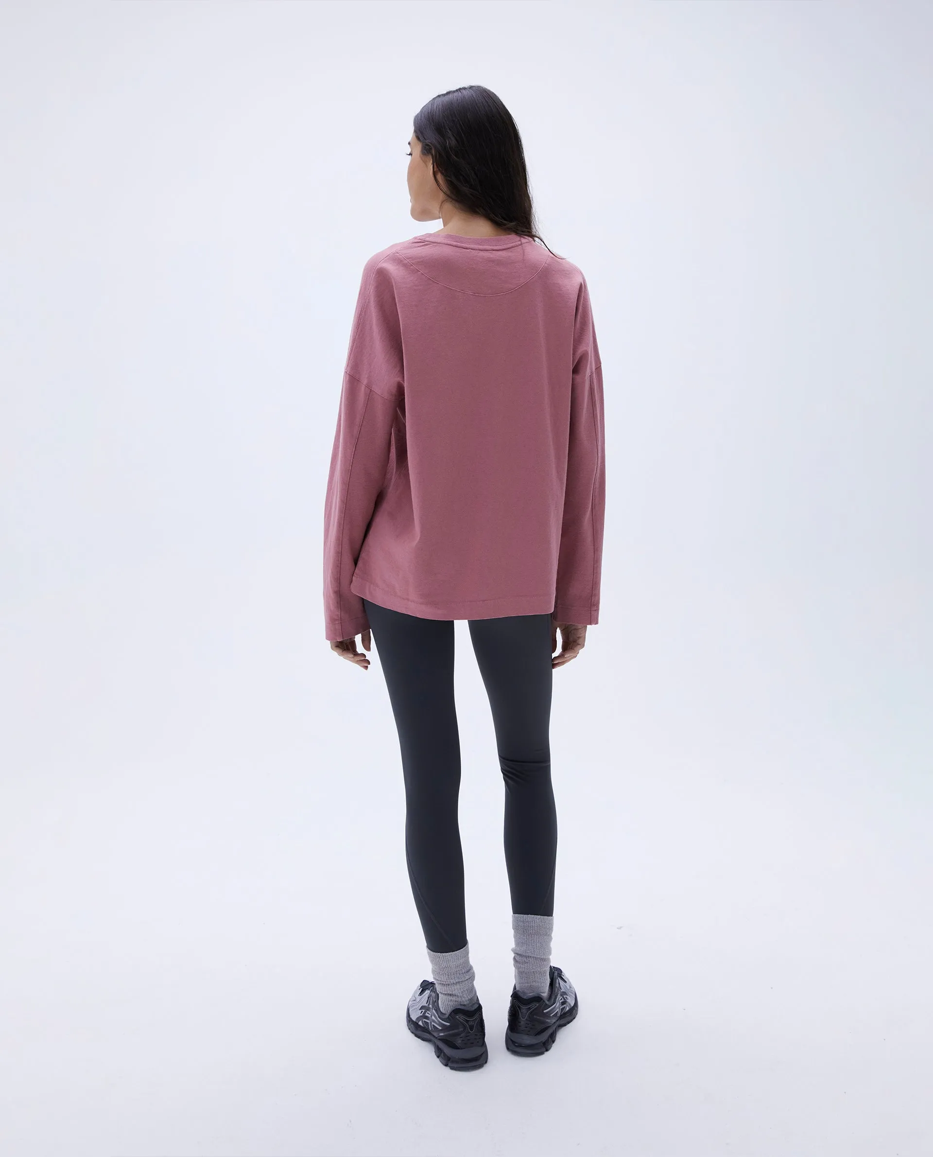 Washed Long Sleeve Oversized T-shirt - Dusty Pink sold by Adanola product image thumbnail 3