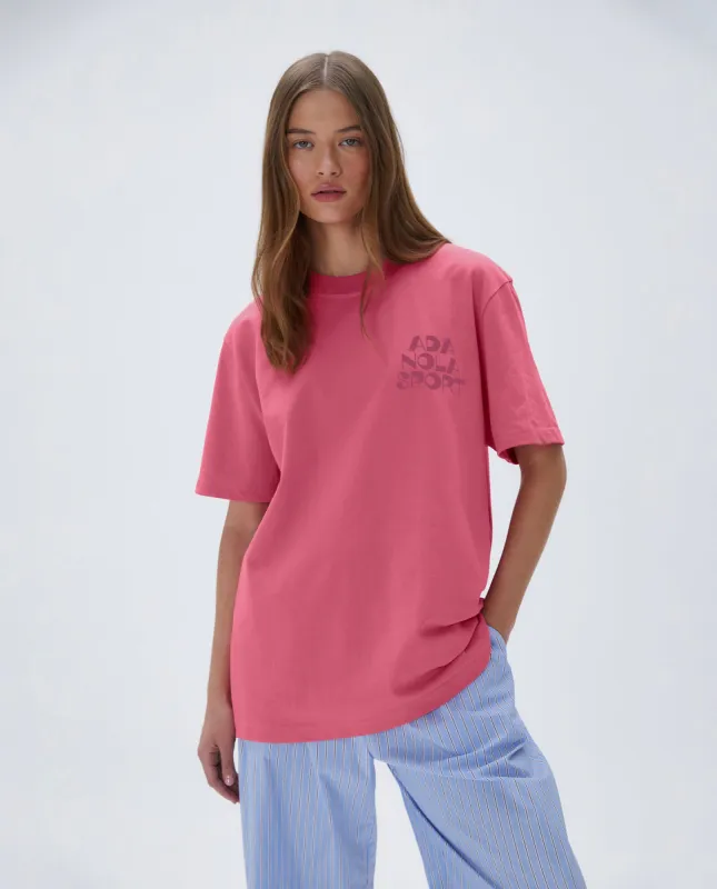 Short Sleeve Oversized T-shirt - Pink sold by Adanola