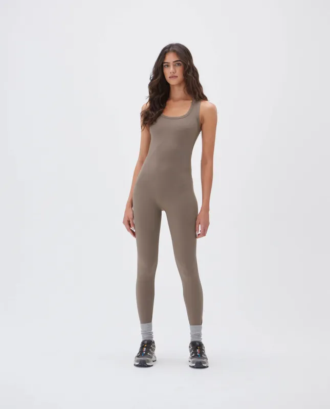 Ultimate Sleeveless Scoop Neck Unitard - Cocoa Brown made by Adanola