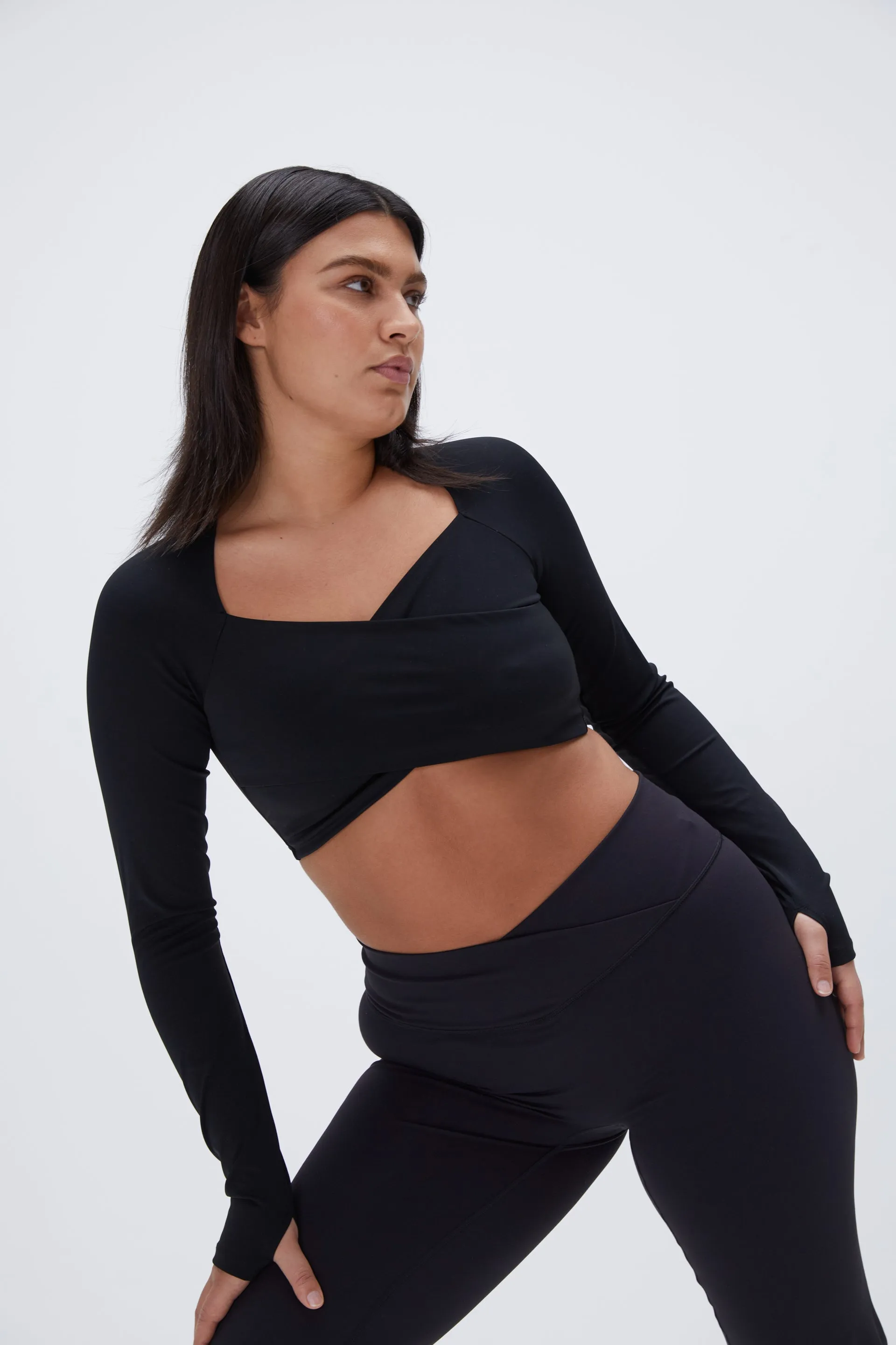Ultimate Long Sleeve Wrap Top - Black sold by Adanola product image thumbnail 4