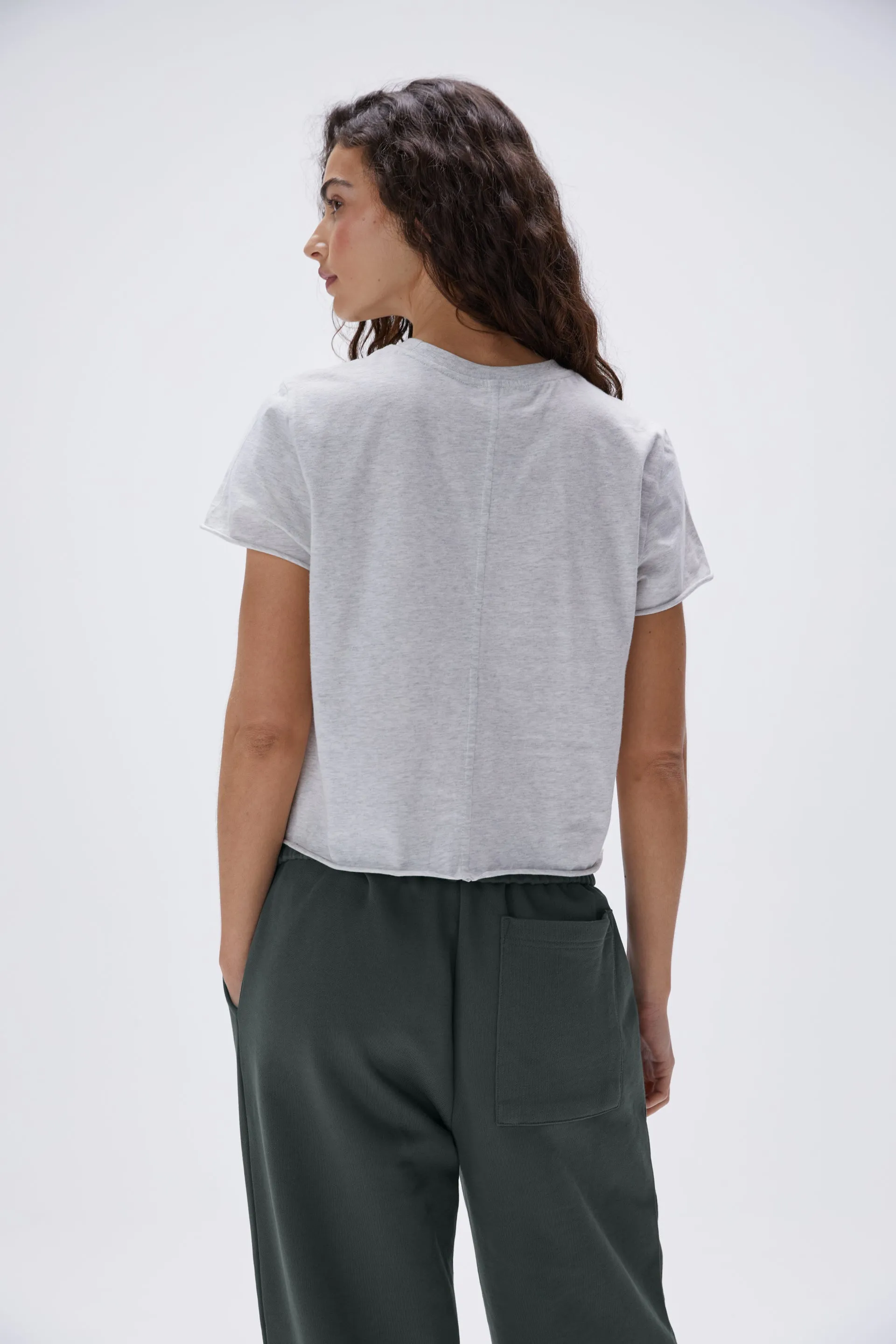 Raw Hem T-shirt - Grey Melange sold by Adanola product image thumbnail 2